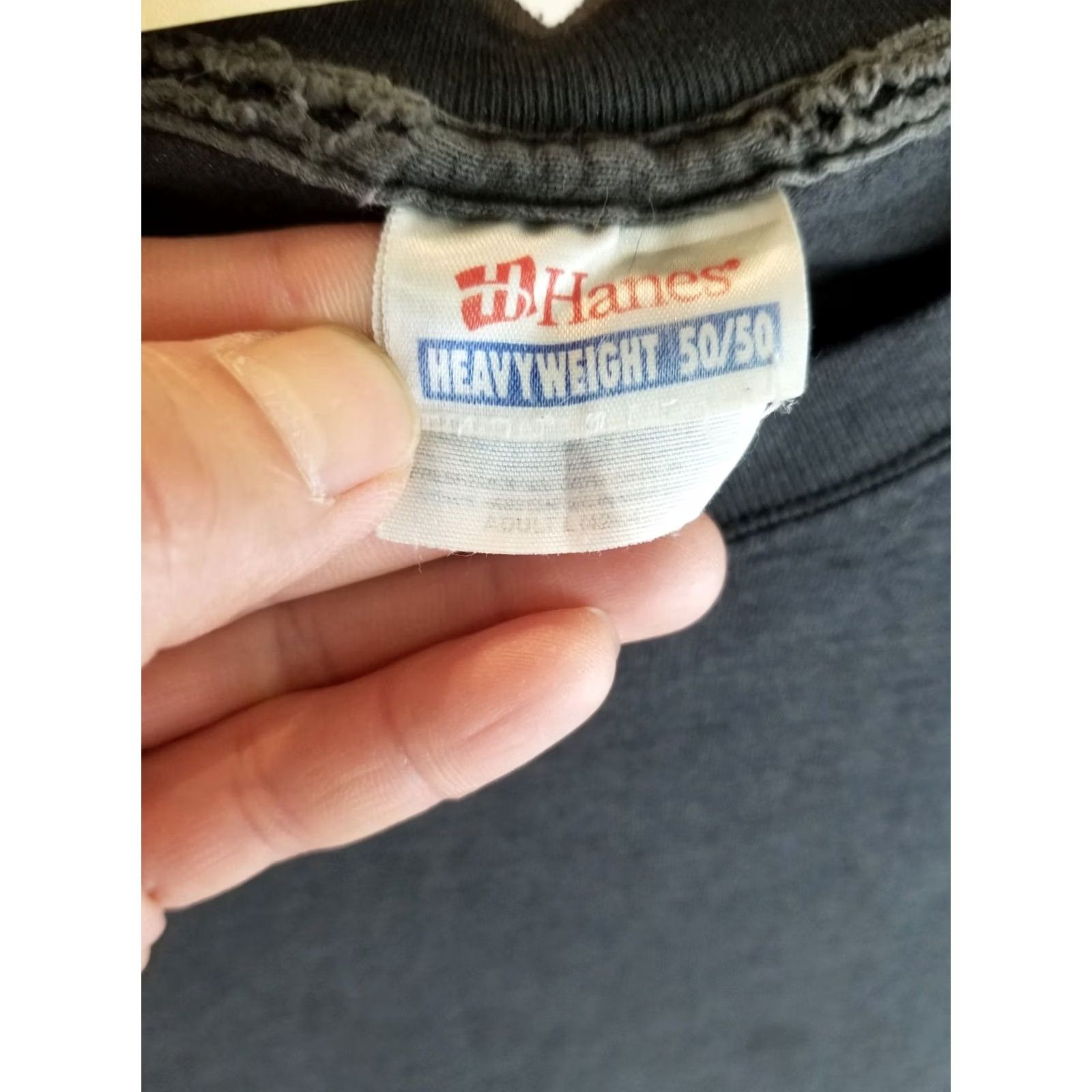 Hanes VINTAGE Hanes BLANK BLACK FADED DISTRESSED 50/50 T-SHIRT SZ LARGE Size US L / EU 52-54 / 3 - 7 Thumbnail