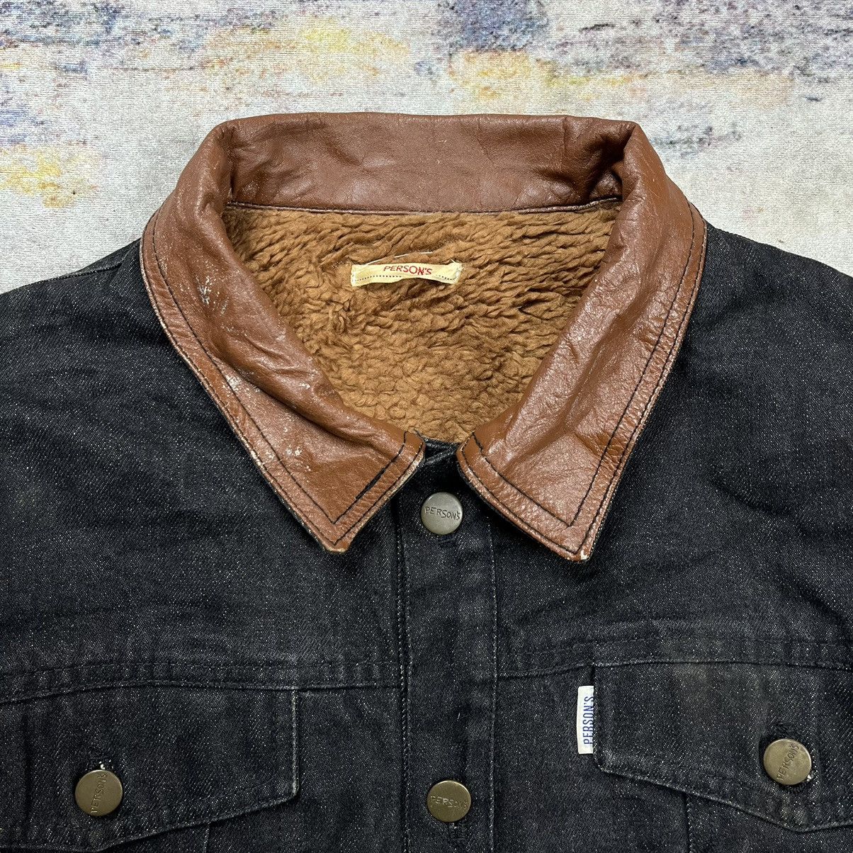 Japanese Brand Vtg Person’s oversized sherpa denim jacket collar leather Size US M / EU 48-50 / 2 - 6 Thumbnail