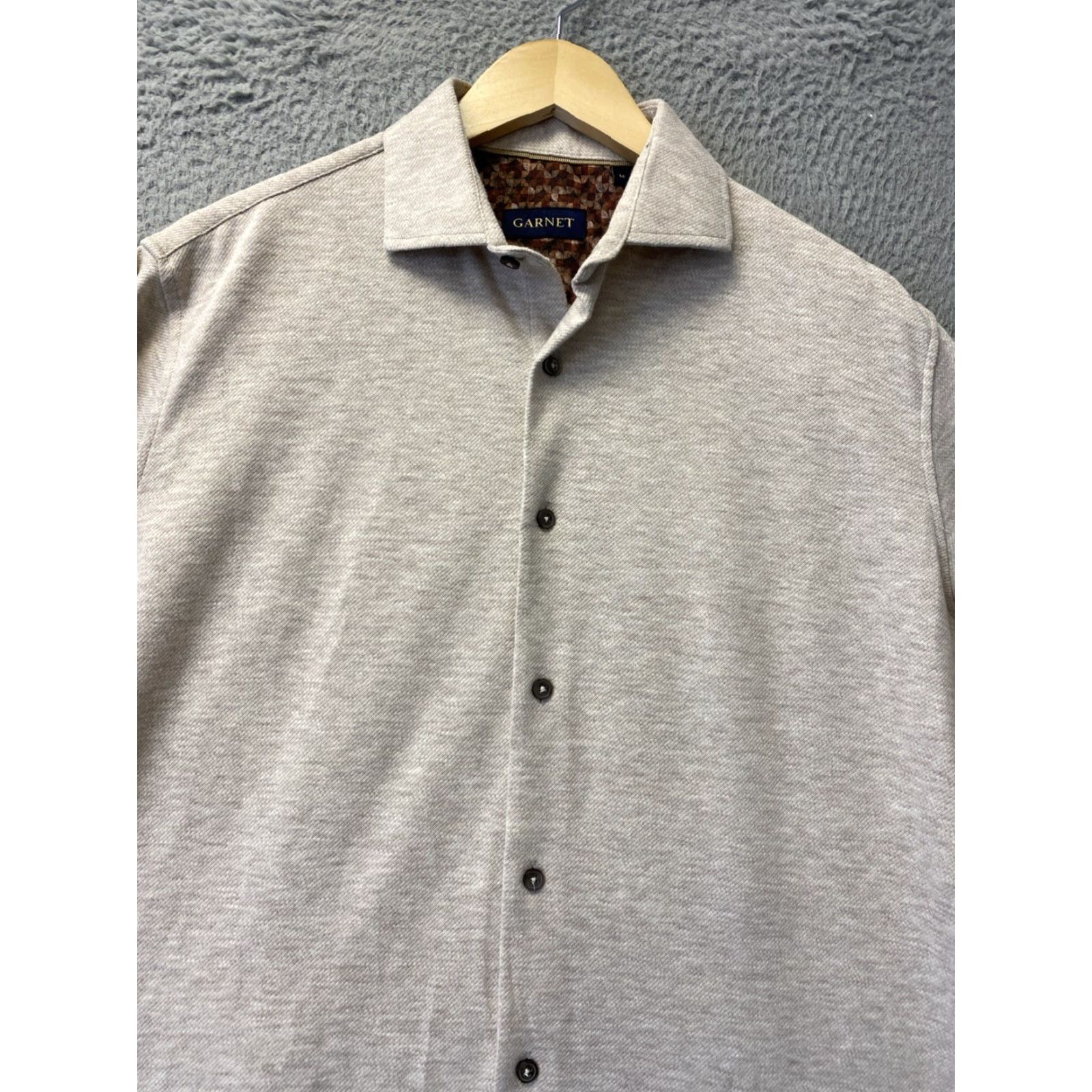 Vintage VINTAGE Garnet Men’s Long Sleeve Button-Up Shirt M Mauve Cotton Stretch Casual Size US M / EU 48-50 / 2 - 2 Thumbnail