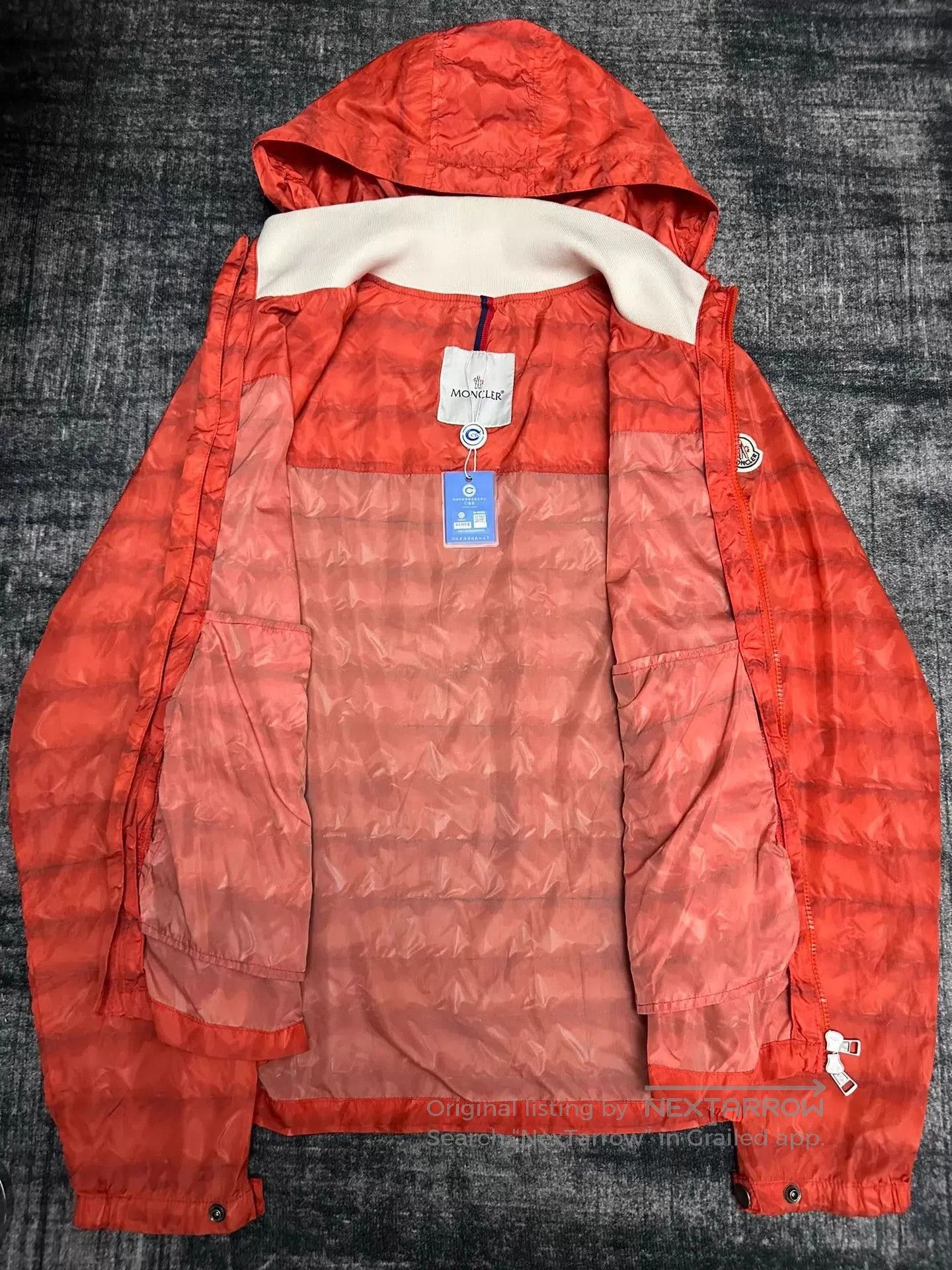 Moncler Orange Hooded Lightweight Jacket - Size L. Size US L / EU 52-54 / 3 - 4 Thumbnail