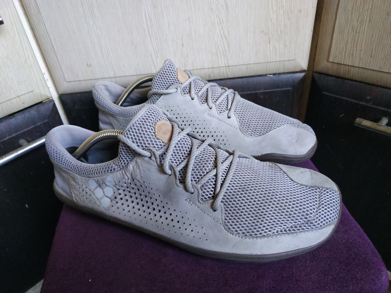 Vivobarefoot Vivobarefoot Primus Trio Grey Leather Mesh Shoes EU 45 US 12 Size US 12 / EU 45 - 15 Thumbnail