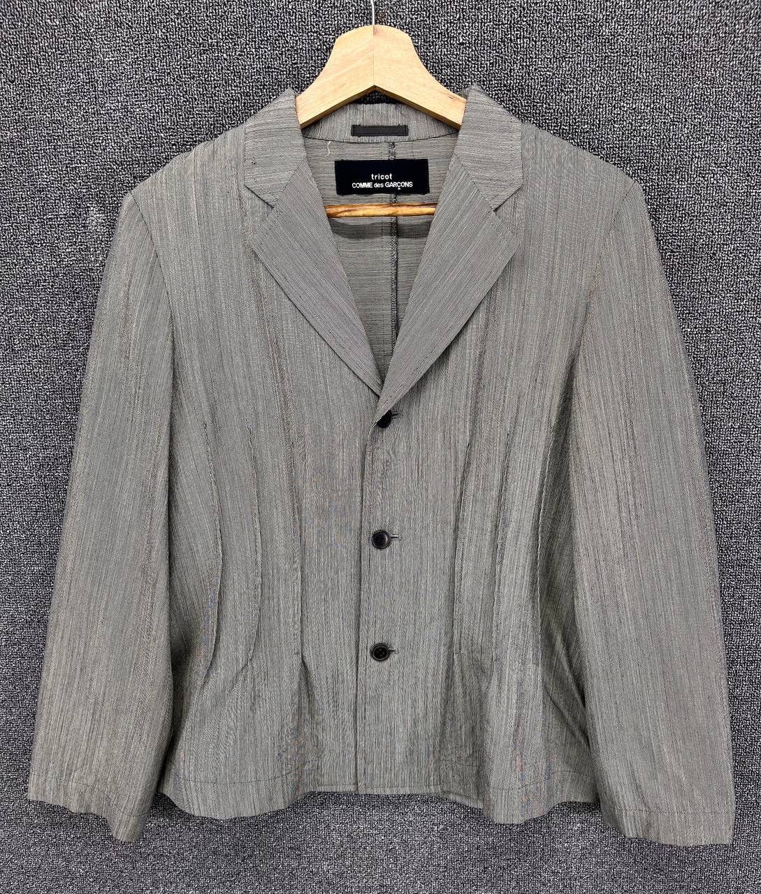 Comme des Garcons × Vintage Vintage 90s Comme Des Garcon Tricot Wool Blazer Coat Jacket Size M / US 6-8 / IT 42-44 - 2 Thumbnail