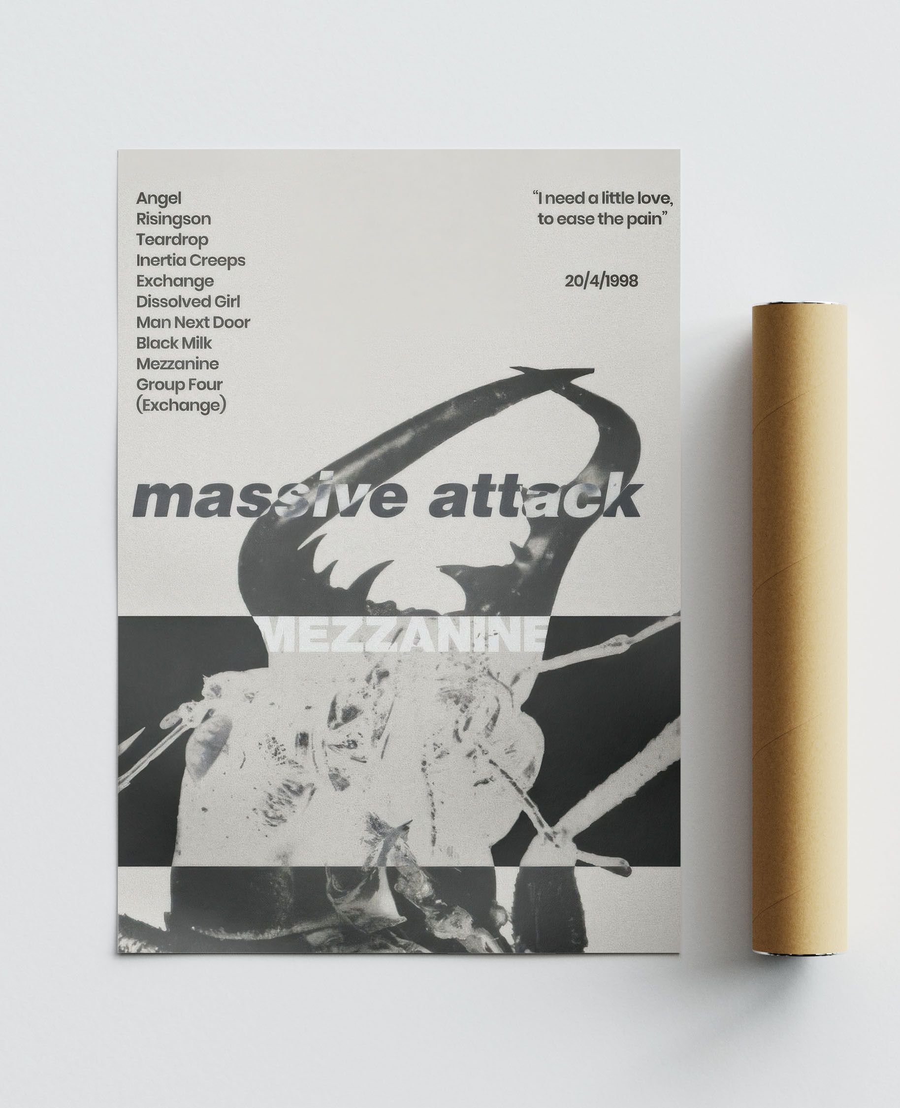 Band Tees Massive Attack Poster Print Tee Vintage Music Band Merch Size ONE SIZE - 3 Thumbnail
