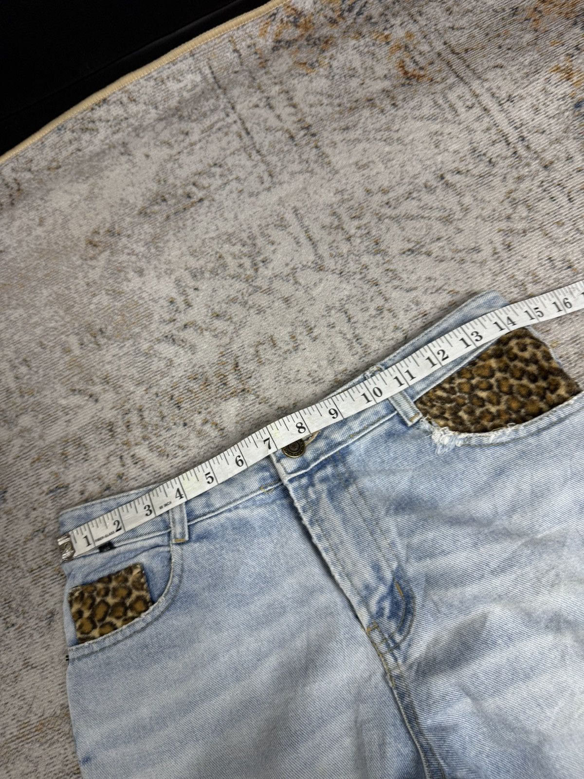 Tornado Mart Jassie y2k style leopard petern pocket denim pants Size US 29 - 10 Thumbnail