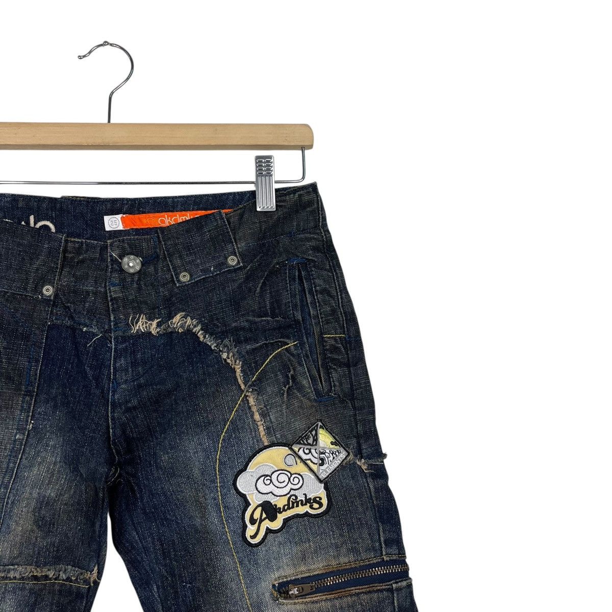 Japanese Brand Vintage Akdmks Tactical Rare Design Flare Denim Jeans Size 29" - 5 Thumbnail