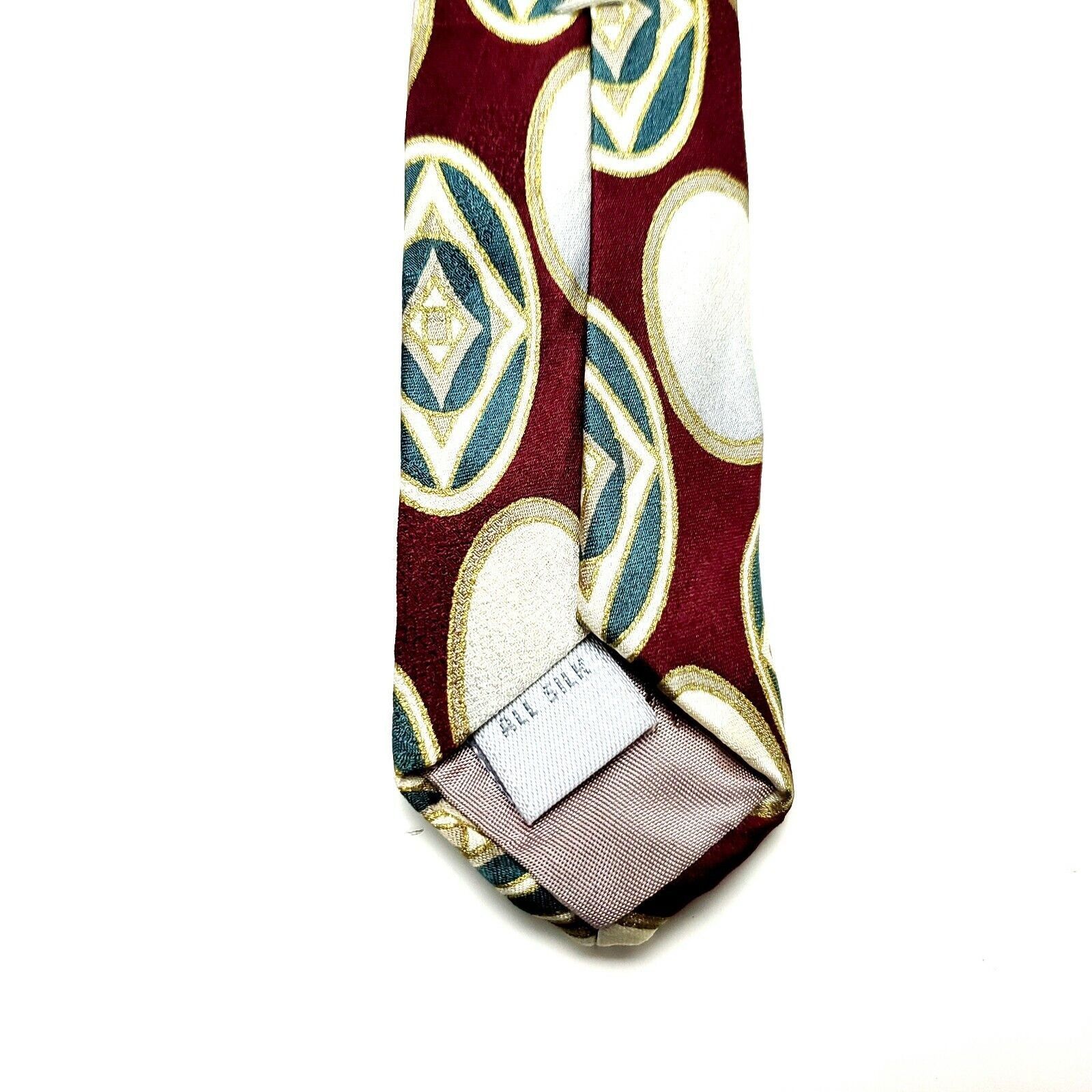 Pierre Cardin Pierre Cardin Silk Tie Red Abstract Print Short Wide Size ONE SIZE - 4 Thumbnail