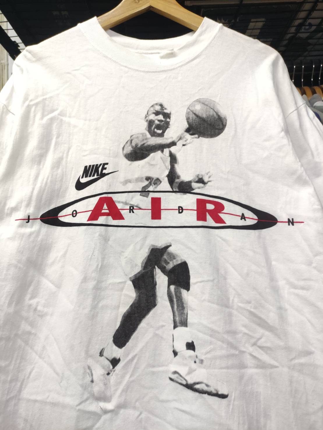 Nike Rare! Vtg 90's Nike Air Jordan " Surface 2 Air " T-Shirt Size US XL / EU 56 / 4 - 1 Thumbnail