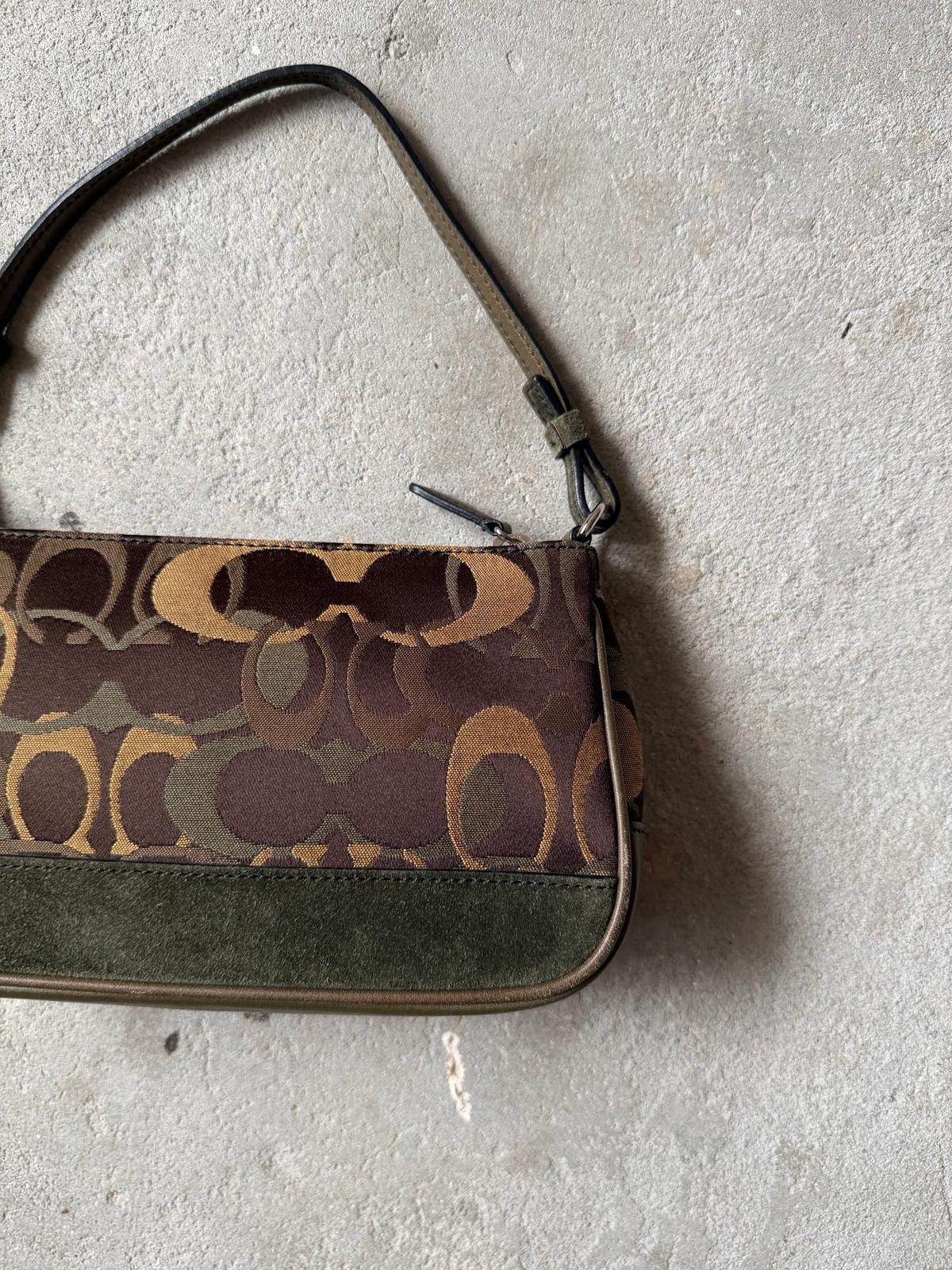 Coach Coach Y2K Demi Suede Shoulder Bag Green/Brown Size ONE SIZE - 9 Thumbnail