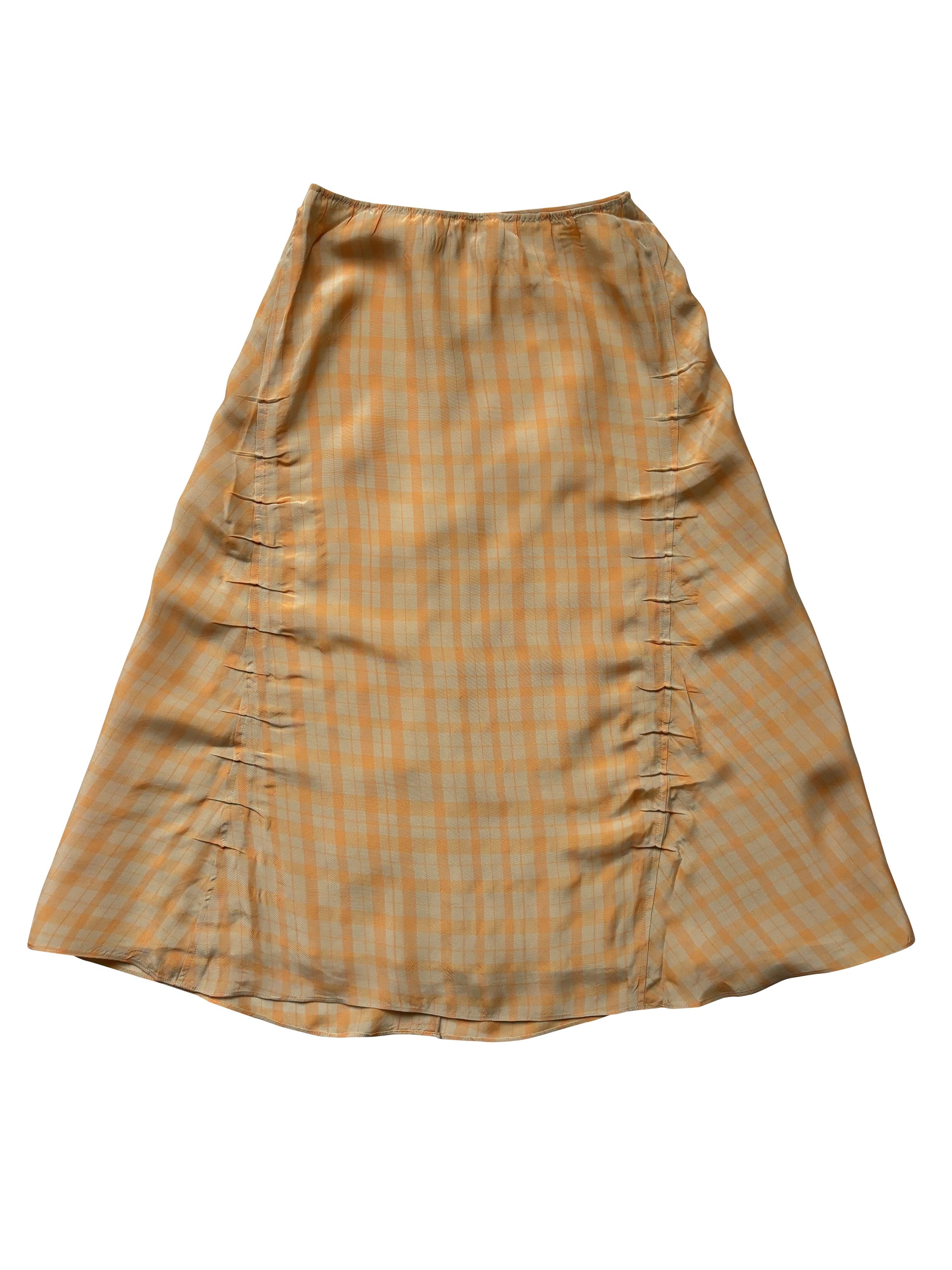 Acne Studios ⚡️QUICK SALE⚡️Acne Studios Orange Checked A-Line Skirt Size 25" / US 0 / IT 36 - 1 Thumbnail