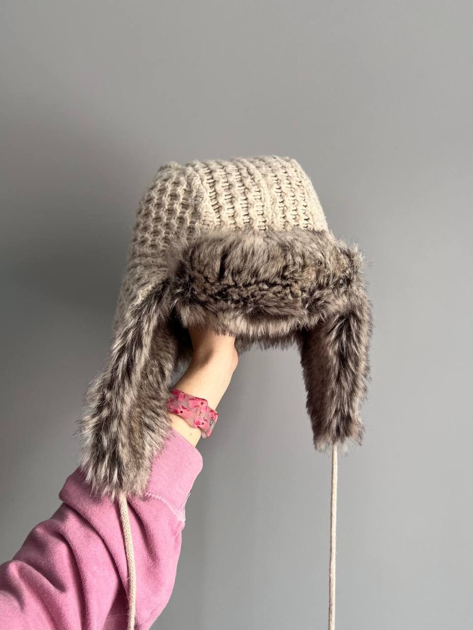 If Six Was Nine Vintage Fur Ushanka Knit hat 00s Size ONE SIZE - 2 Thumbnail