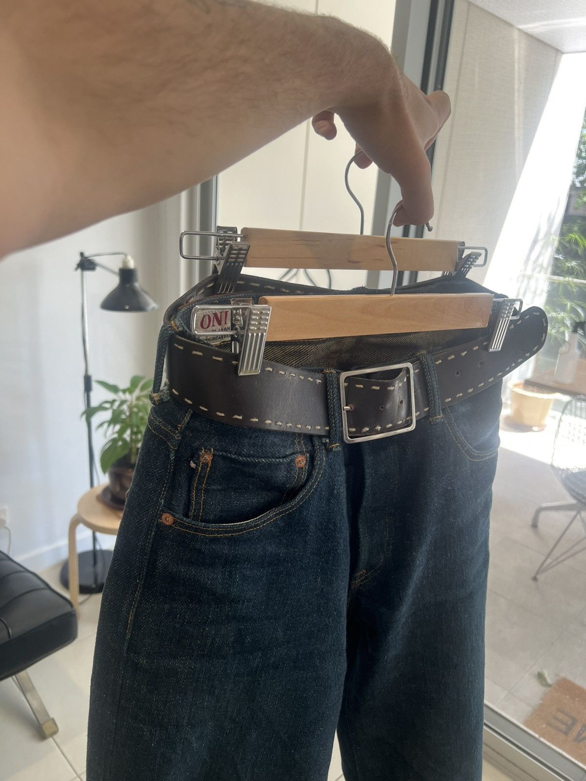 Oni Oni Denim 222ZR-BEG ‘Secret Denim’ 20oz - One Wash Size US 30 / EU 46 - 7 Thumbnail
