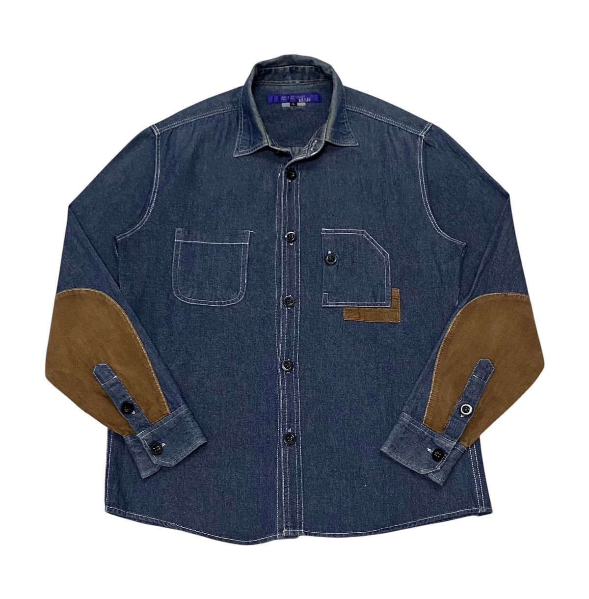 Junya Watanabe Junya Watanabe Man AD2009 Denim Shirt Button Ups Size US L / EU 52-54 / 3 - 2 Thumbnail