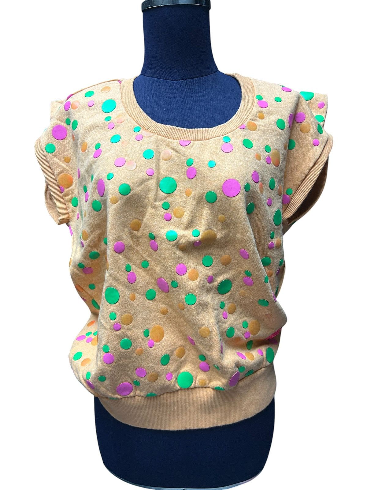 W&LT 90s Polka Dot Square Sweatshirt Size L / US 10 / IT 46 - 6 Thumbnail