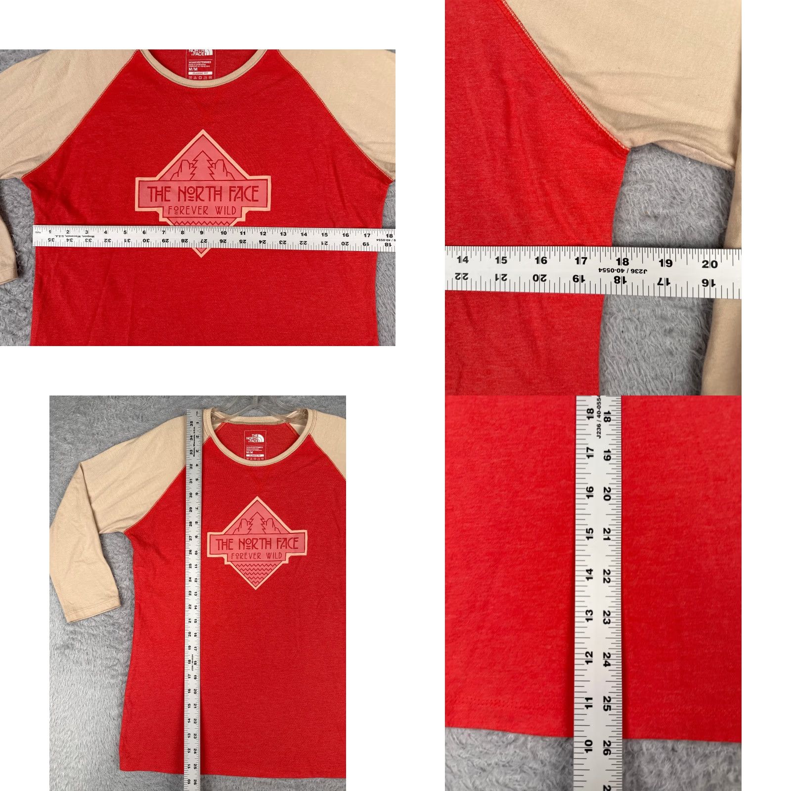 The North Face The North Face Shirt Women M Red Raglan 3/4 Sleeve Cotton Blend Jersey Crew Neck Pullover Basic Outdoor All Seasons Casual Travel Womens Size M / US 6-8 / IT 42-44 - 8 Thumbnail