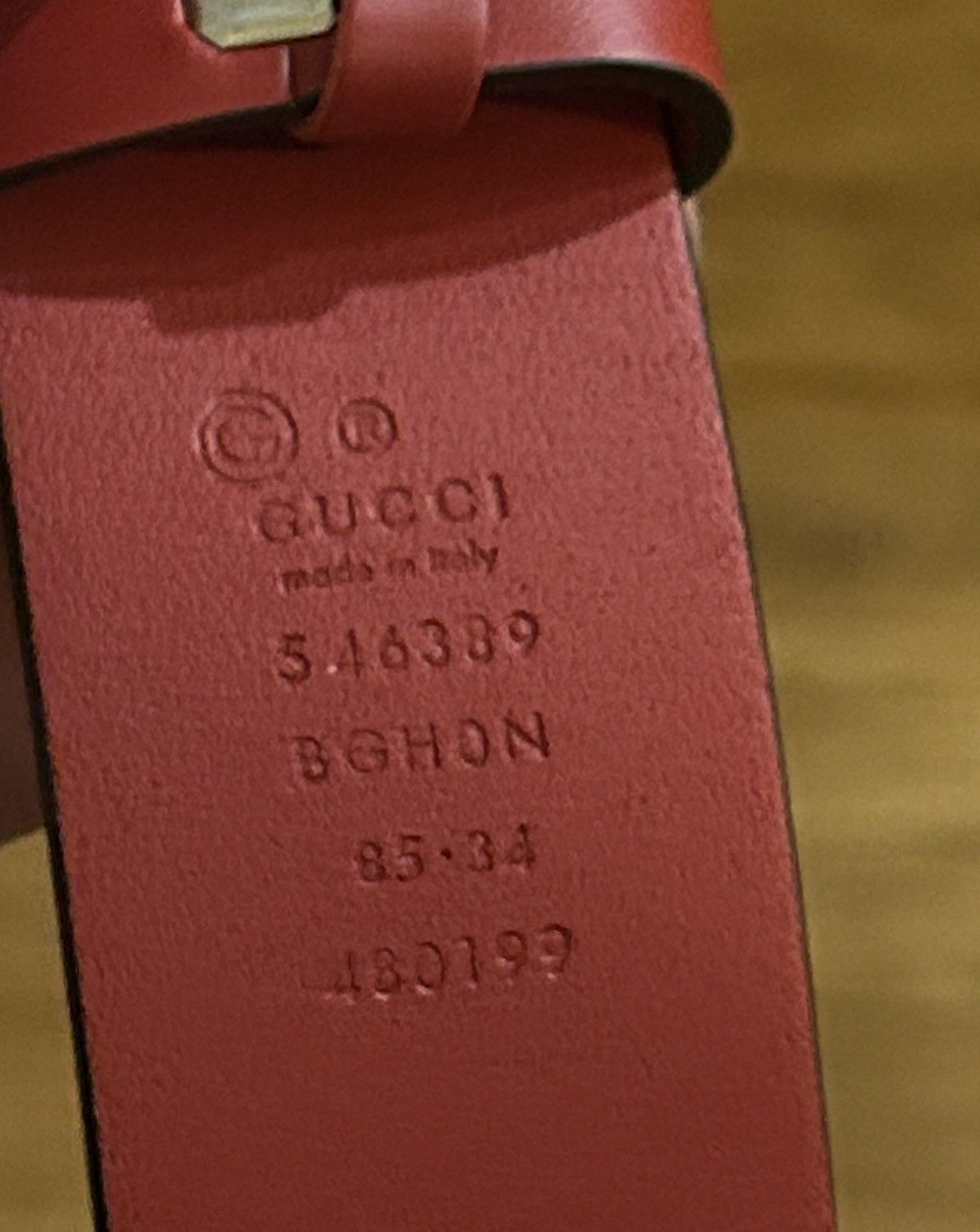 Gucci Gucci GG Interlocking Belt Red 546389 Size 34 - 4 Thumbnail