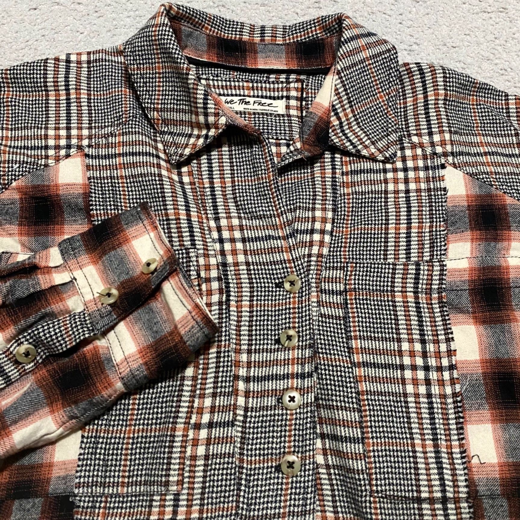 Free People Free People Womens Small Shirt Multicolor Wildfire Plaid Tunic Popover Oversize Size S / US 4 / IT 40 - 5 Thumbnail