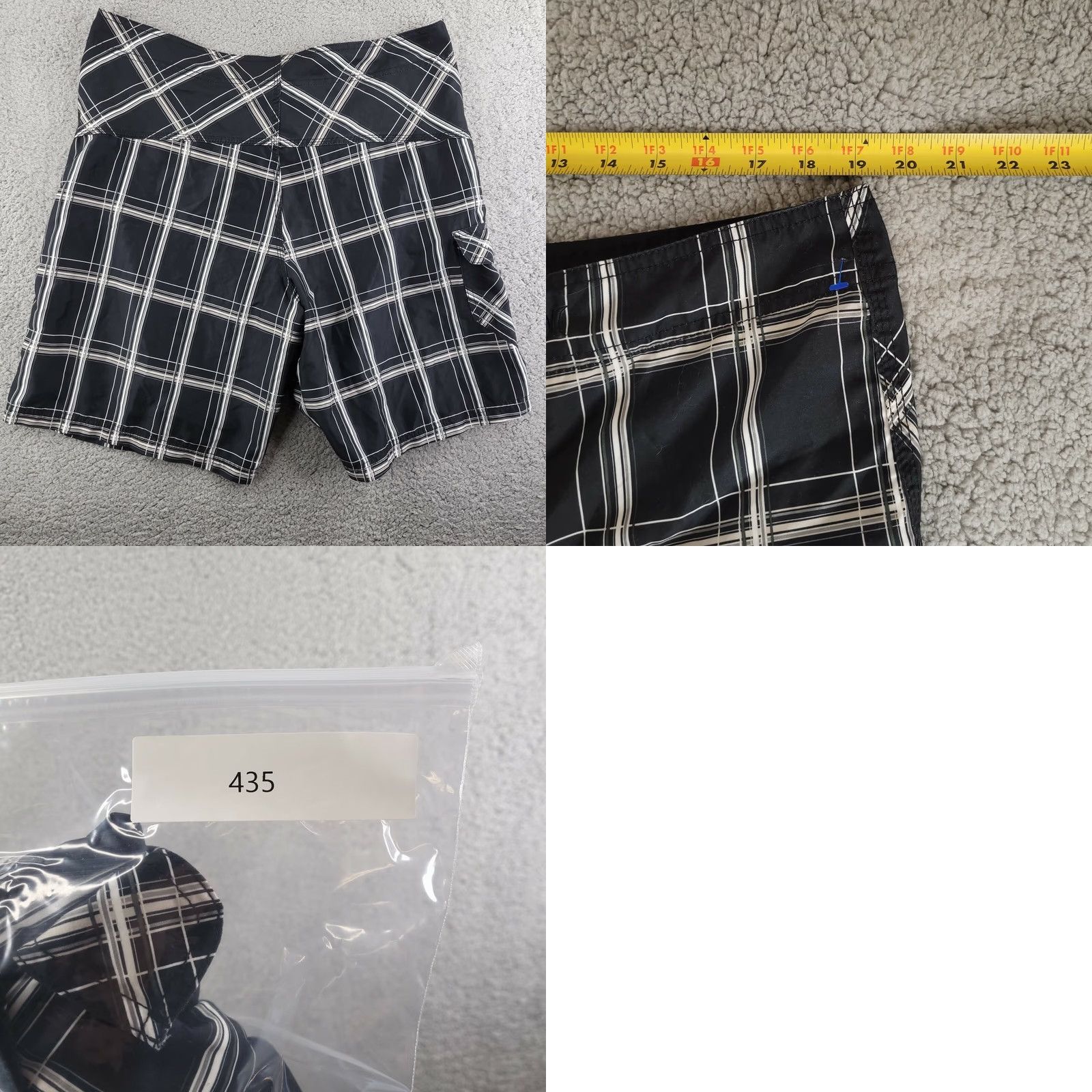 Hurley Hurley Boardshorts Men's 38 Black Plaid Swim Trunk Bottoms Trunks Size US 38 / EU 54 - 8 Thumbnail