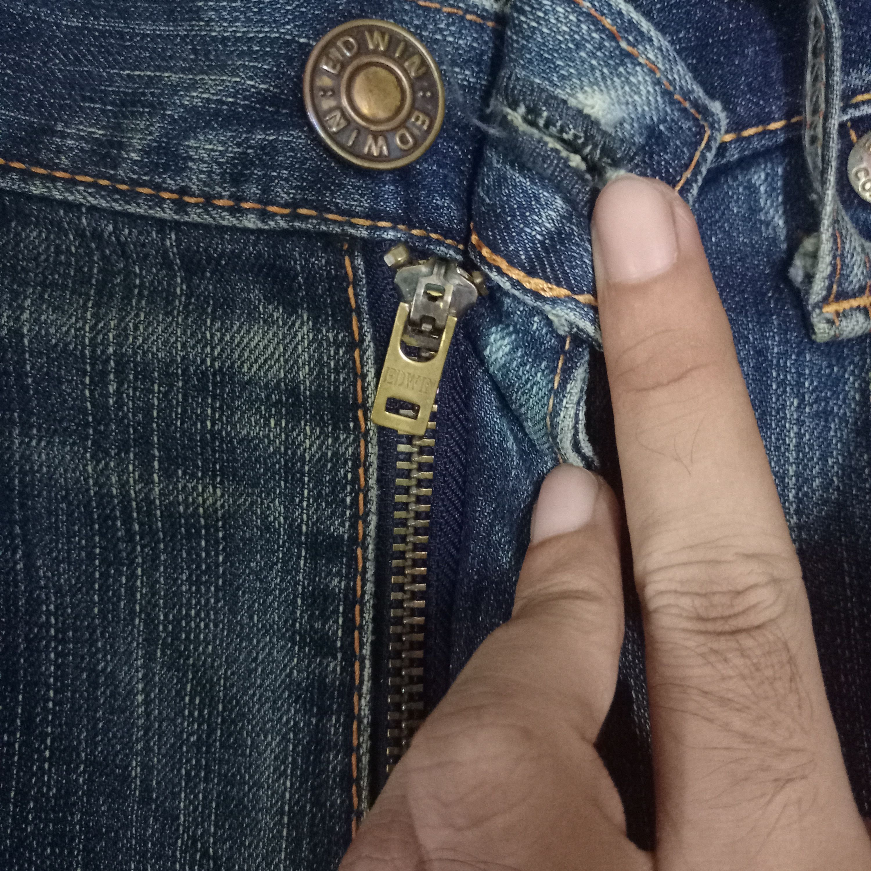 Edwin × Japanese Brand Vintage Japan Edwin 503 Baggy Mud Wash Distressed Jeans Size US 34 / EU 50 - 3 Thumbnail