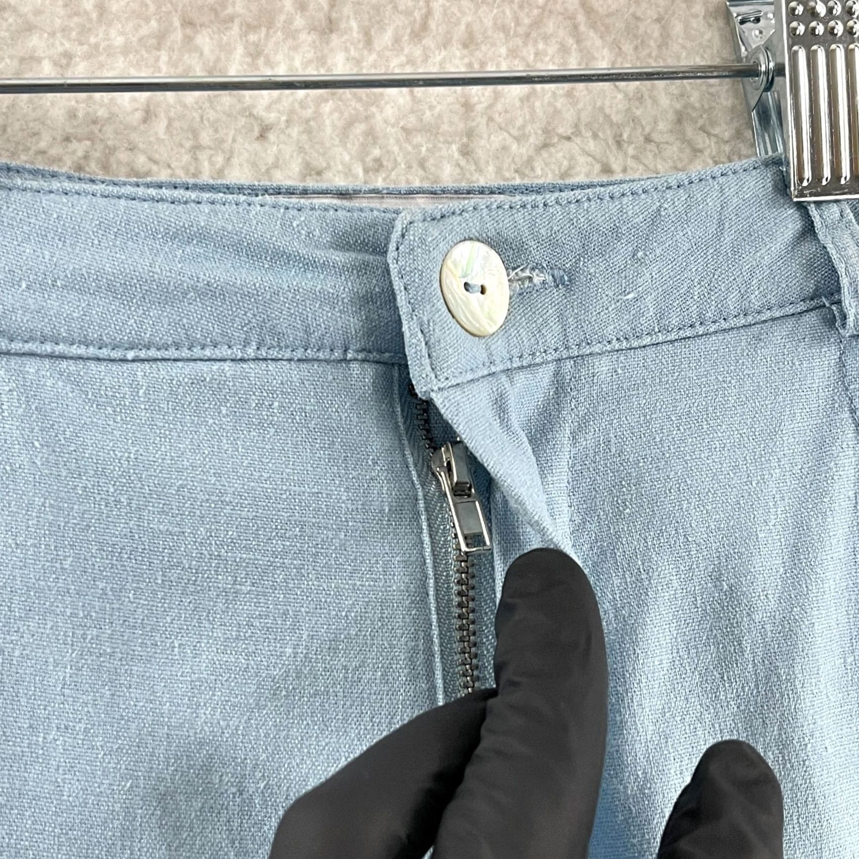 Urban Outfitters Urban Outfitters Blue Linen Blend Straight Leg High Rise Pants Womens Size 0 jeans not included Size 25" / US 0 / IT 36 - 5 Thumbnail