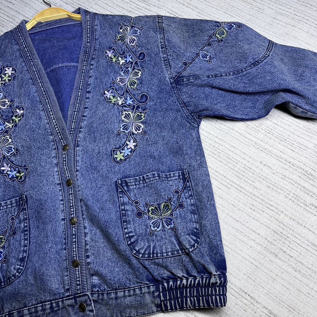 If Six Was Nine Japanese Brand Jean Danime Jacket Embroidery Floral Design Size US L / EU 52-54 / 3 - 7 Thumbnail
