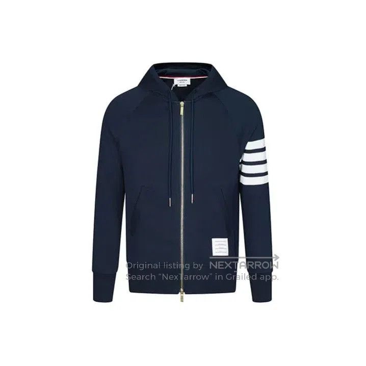 Thom Browne Thom Browne Classic Zip Hoodie with Four Stripe Detail. Size US M / EU 48-50 / 2 - 1 Thumbnail