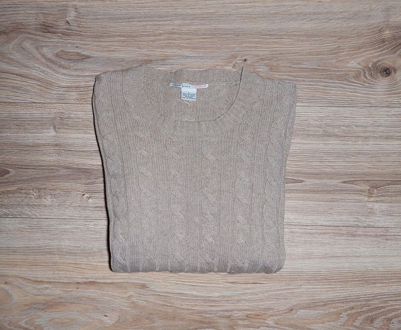Other 100% cashmere sweater jumper u-neck beige vintage Size L / US 10 / IT 46 - 2 Thumbnail