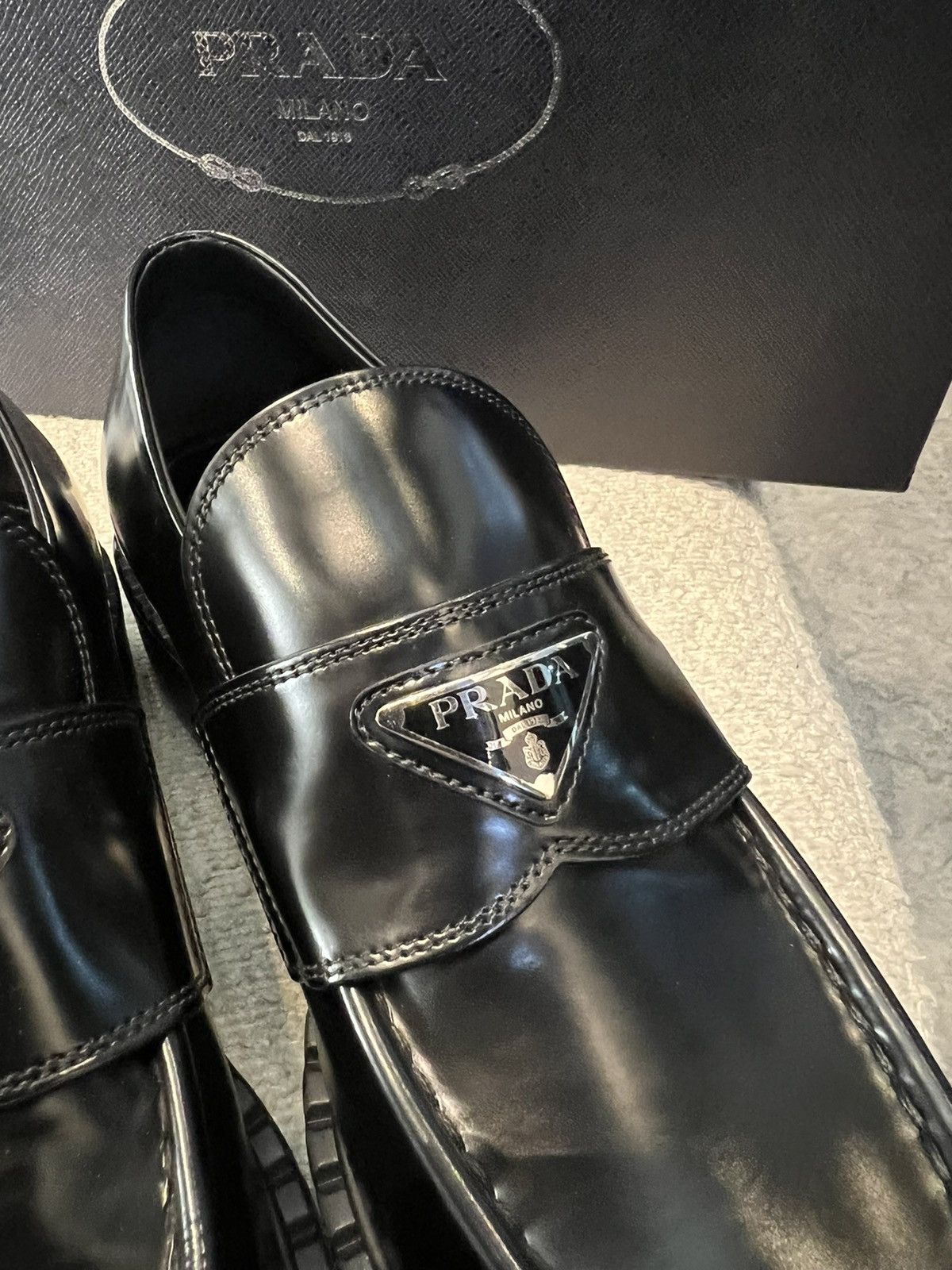Prada Prada logo loafers Size US 8.5 / EU 41-42 - 7 Thumbnail