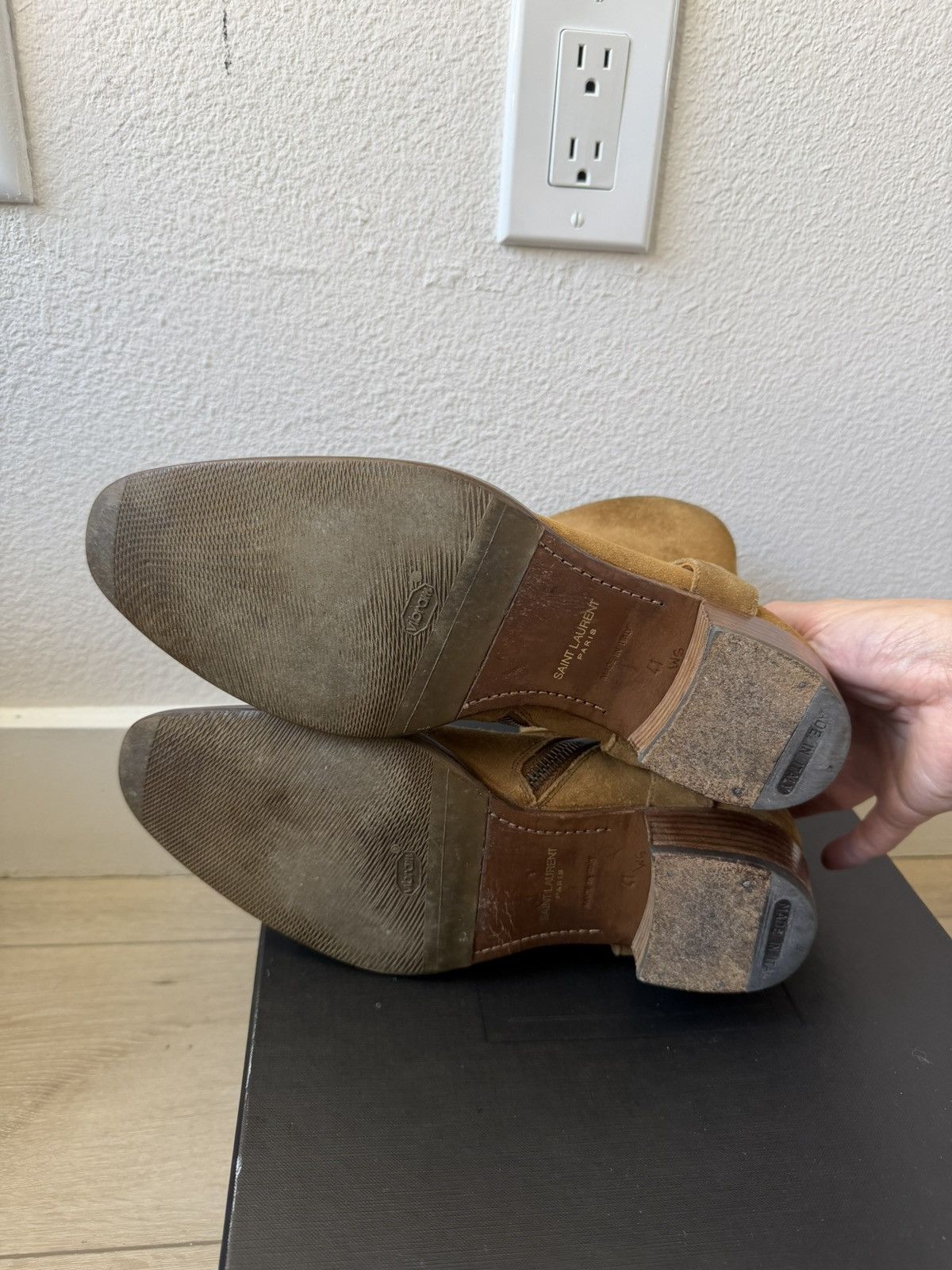 Saint Laurent Paris FW13 Ochre Suede Harness Wyatt Boots 41 Size US 8.5 / EU 41-42 - 6 Thumbnail