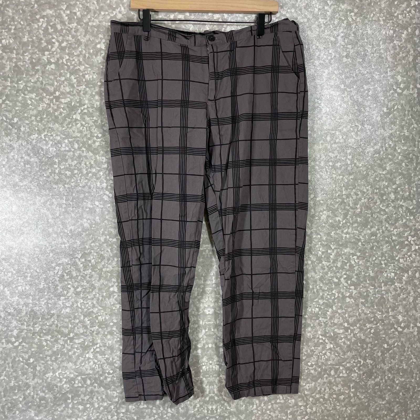 Shein Shein Gray Plaid Straight Leg Lightweight Pants - Size Large Size 36" / US 14 / IT 50 - 1 Thumbnail