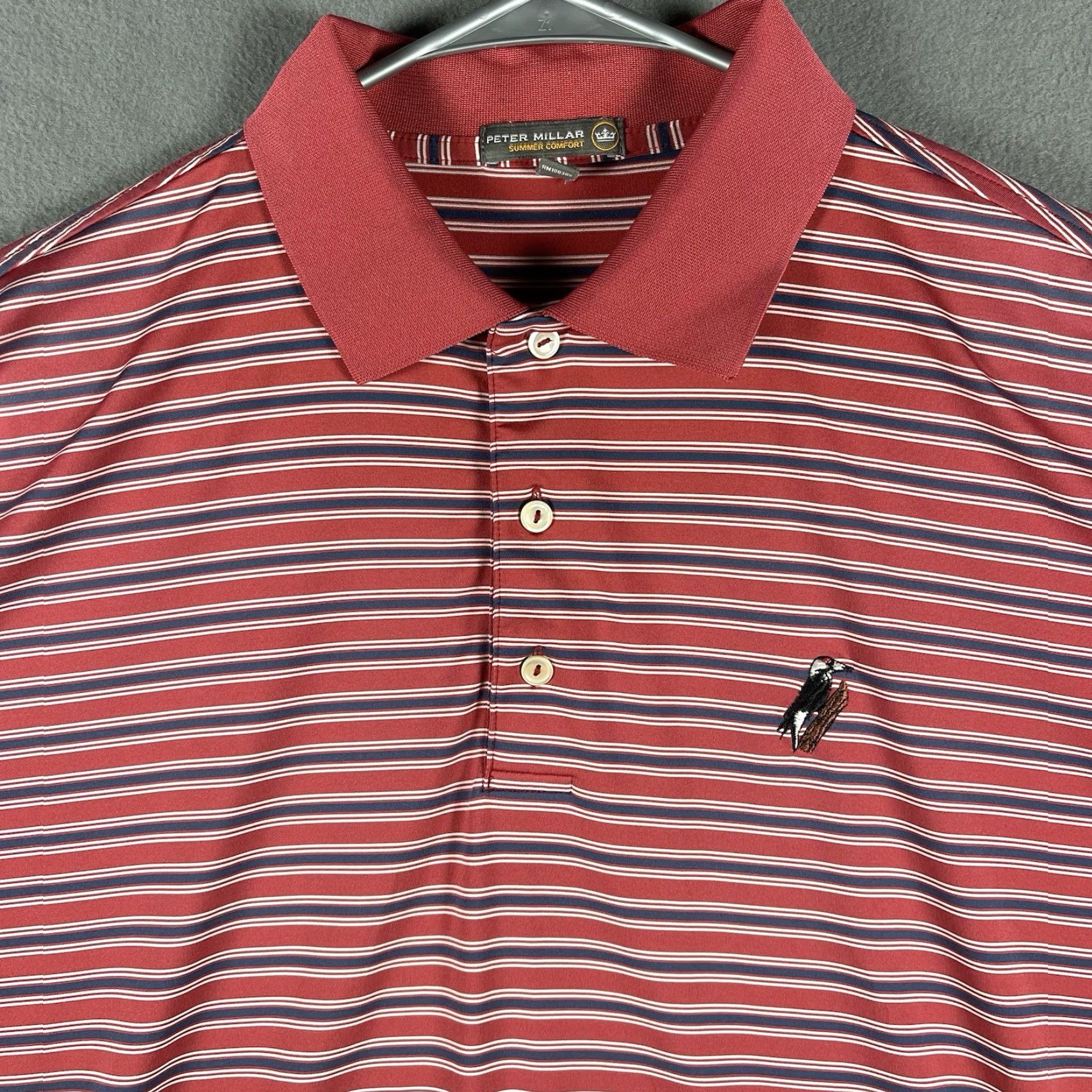 Peter Millar Peter Millar Summer Comfort Polo Shirt L Red Striped Golf Shirt Mens Size US L / EU 52-54 / 3 - 2 Thumbnail