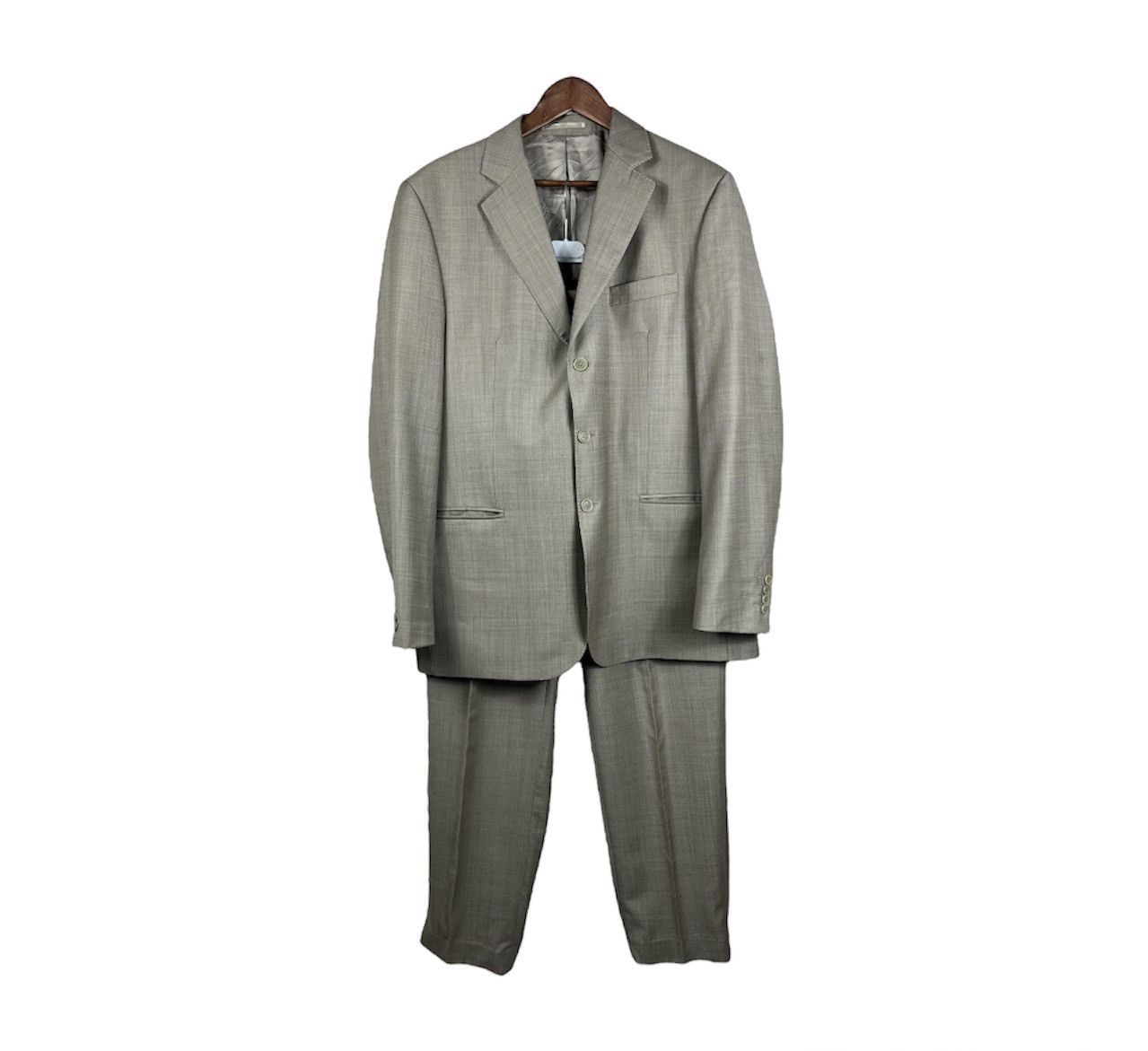 Ermenegildo Zegna wool suit full set heather beige long