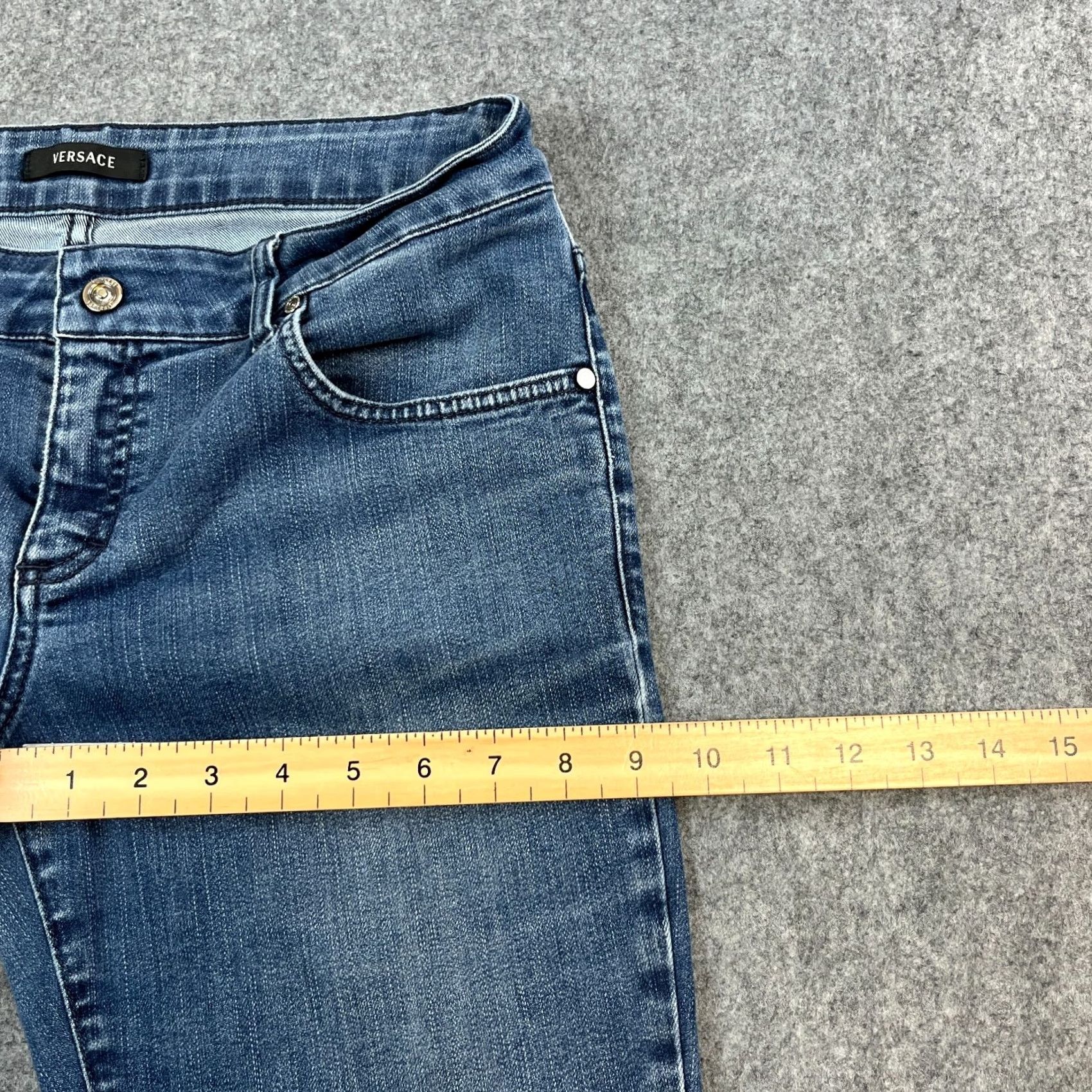 Vintage Vercase Womens Jeans Slim Skinny 30 32 UK 10 Mid Wash Blue Vintage Italy Made Jeans Womens Size 10 Blue Slim Vintage Italy Vercase Size 32" / US 10 / IT 46 - 5 Thumbnail