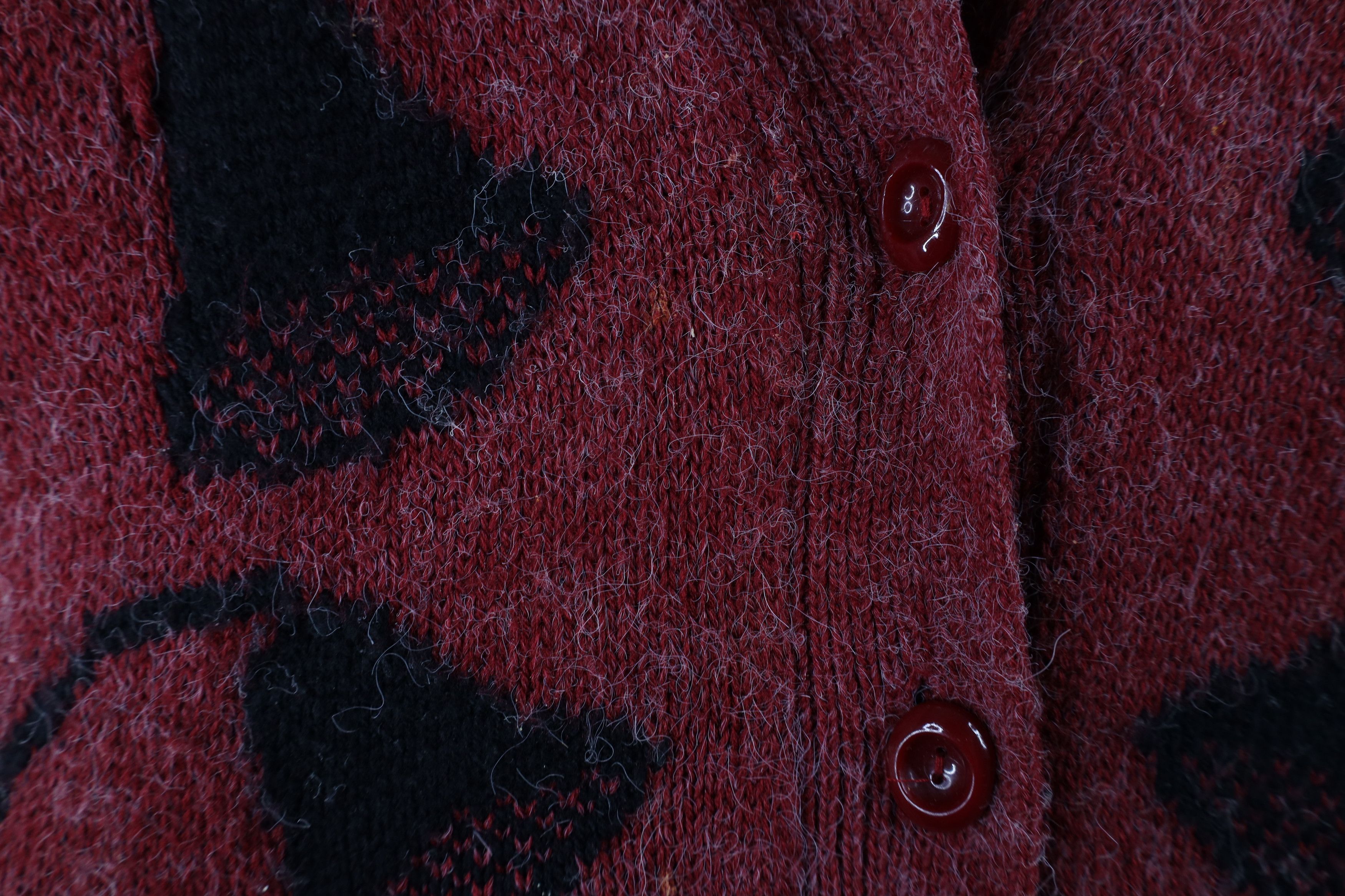 Vintage Vintage 90s Streetwear Wool Knit Flower Shawl Sweater Jacket Size L / US 10 / IT 46 - 4 Thumbnail