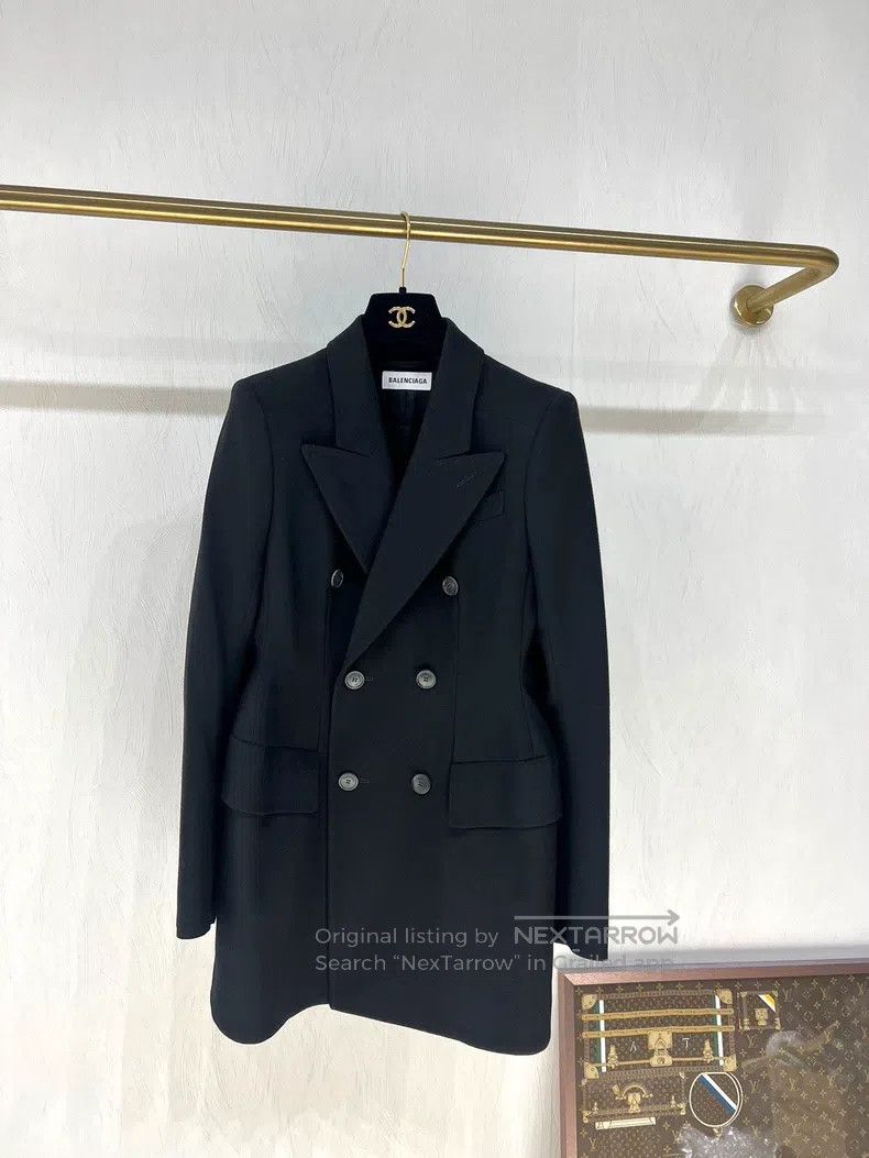 Balenciaga Balenciaga Waisted double-breasted coat Size XXS / US 00 / IT 34 - 1 Thumbnail