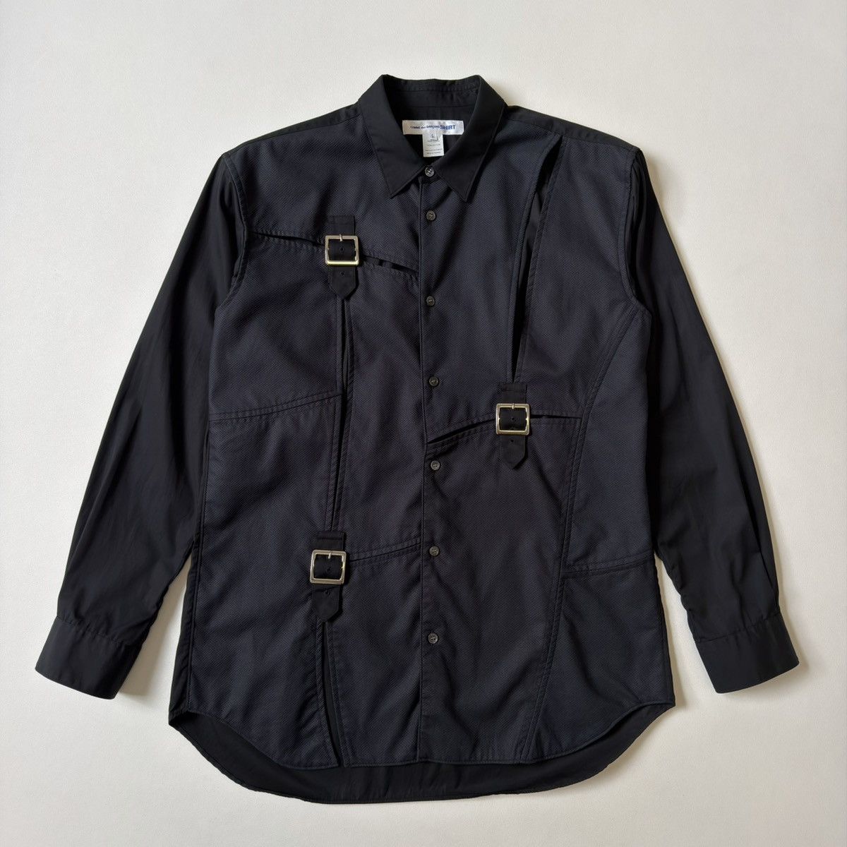 Comme des Garcons Black Patch Work Bondage Strap Shirt Size US M / EU 48-50 / 2 - 20 Thumbnail
