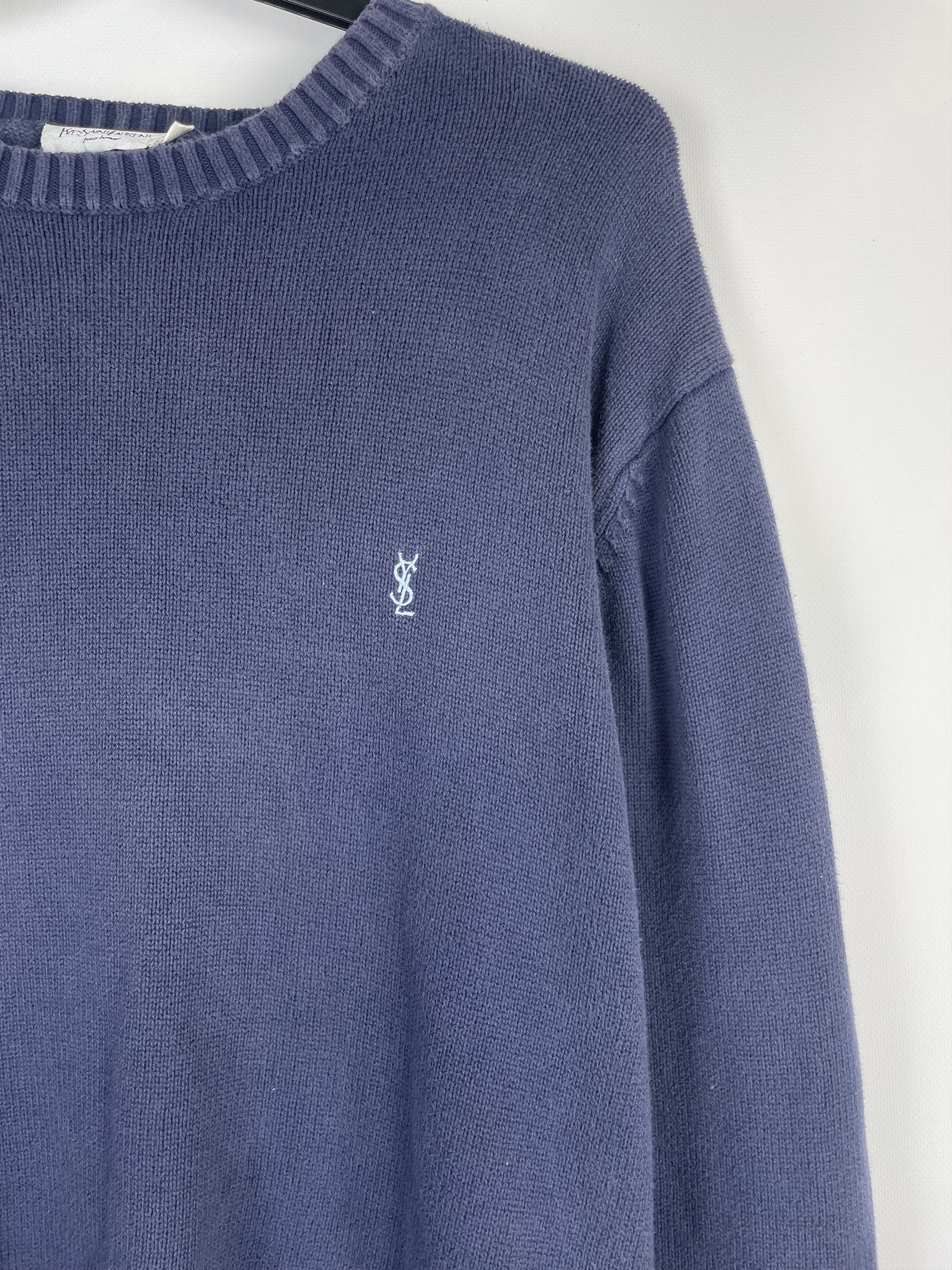Vintage Vintage Yves Saint Laurent Knitted Sweater Size US XL / EU 56 / 4 - 4 Thumbnail