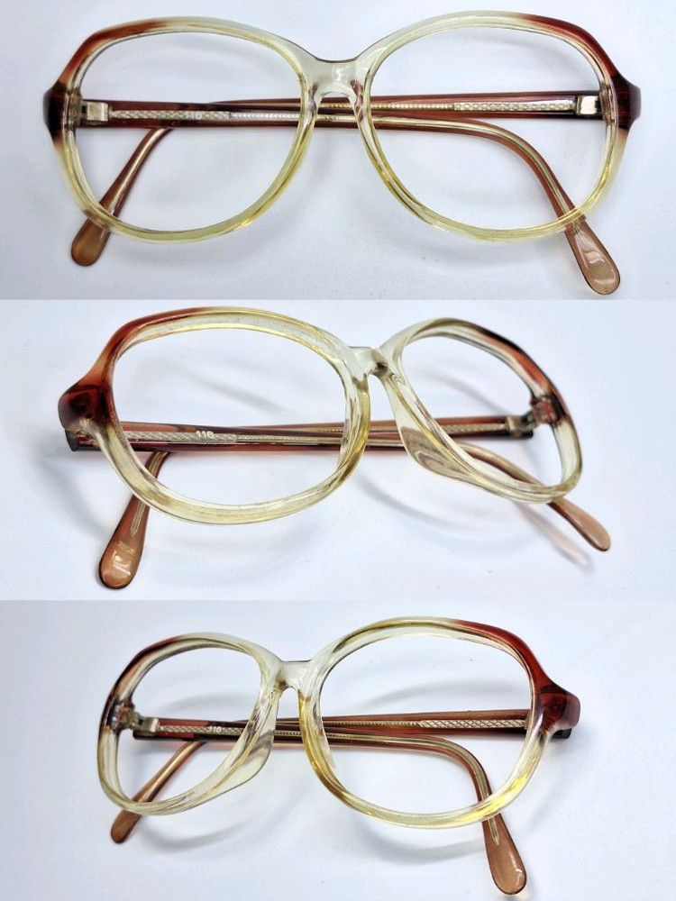 Other 90s Japan Vintage Model 116 Champagne Yellow Glasses Frame Size ONE SIZE - 2 Thumbnail