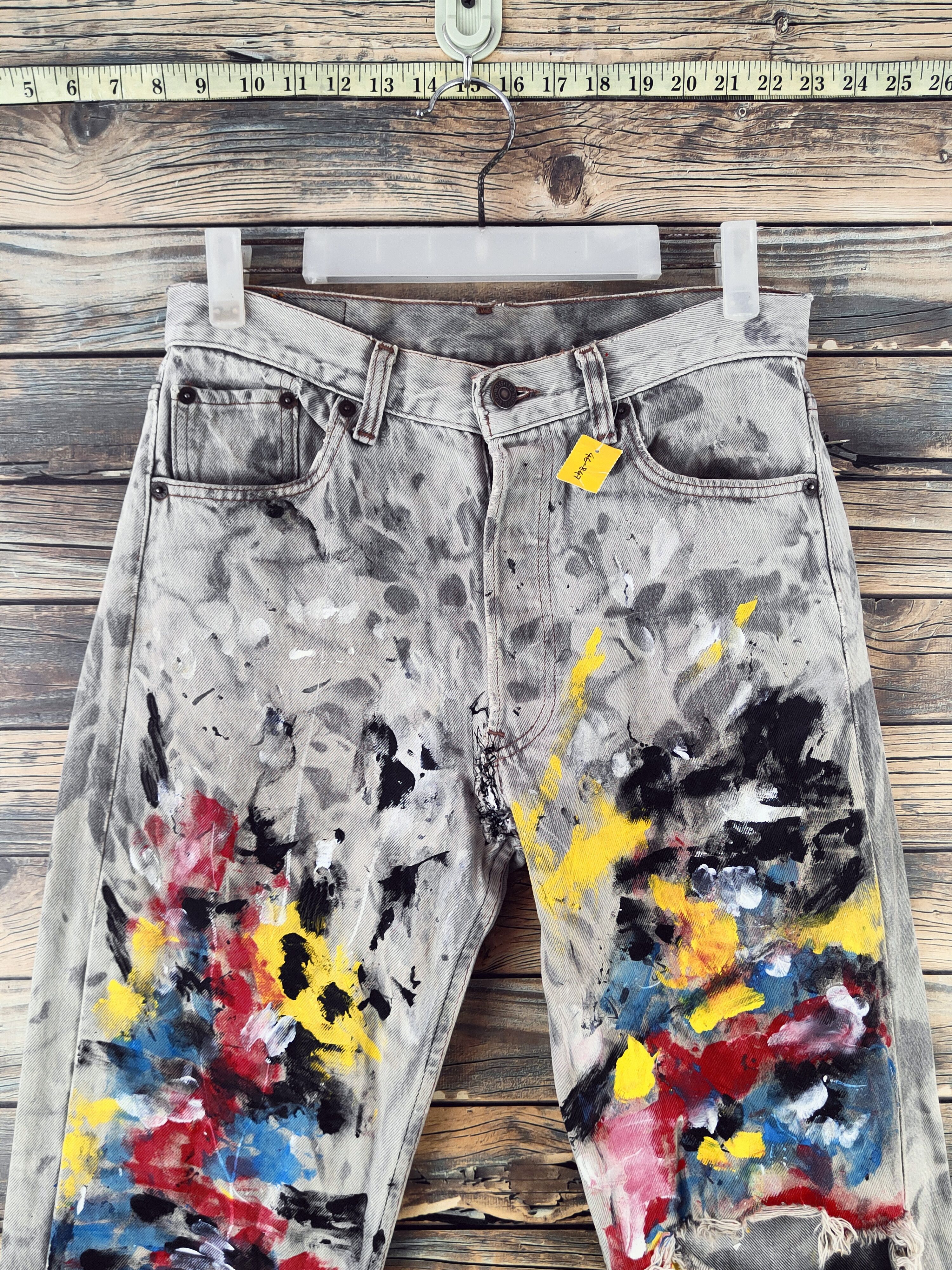 Levi's DL 501 Levi's Painter reconstructed Ripped denim #46-957 Size US 29 - 2 Thumbnail