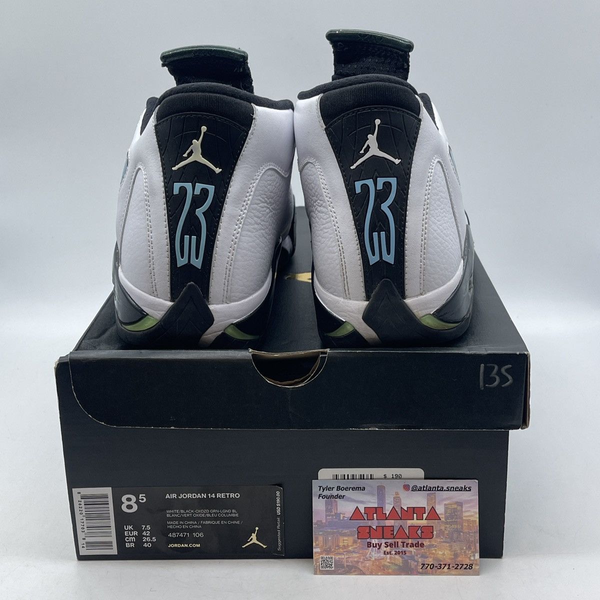 Jordan Brand Air Jordan 14 oxidized green Size US 8.5 / EU 41-42 - 3 Thumbnail