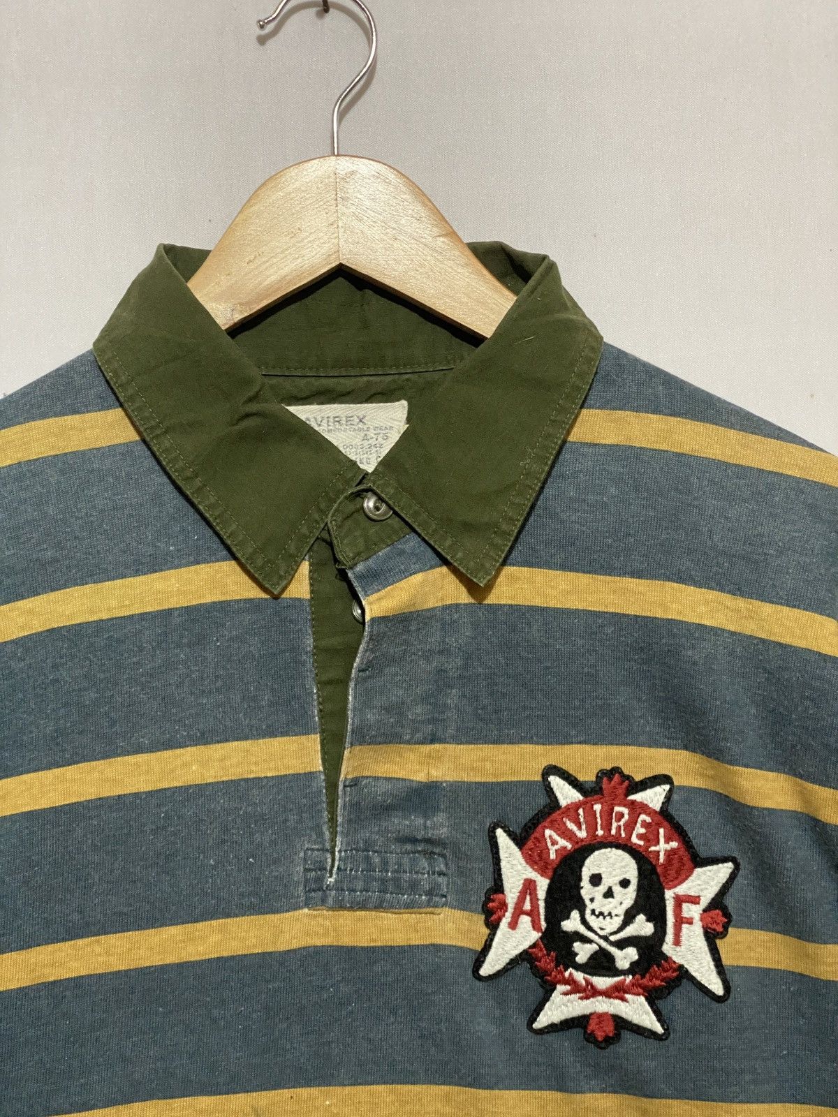 Avirex × Vintage Rare🔥 Vintage Avirex A-75 signature striped polo tee Size US L / EU 52-54 / 3 - 2 Thumbnail