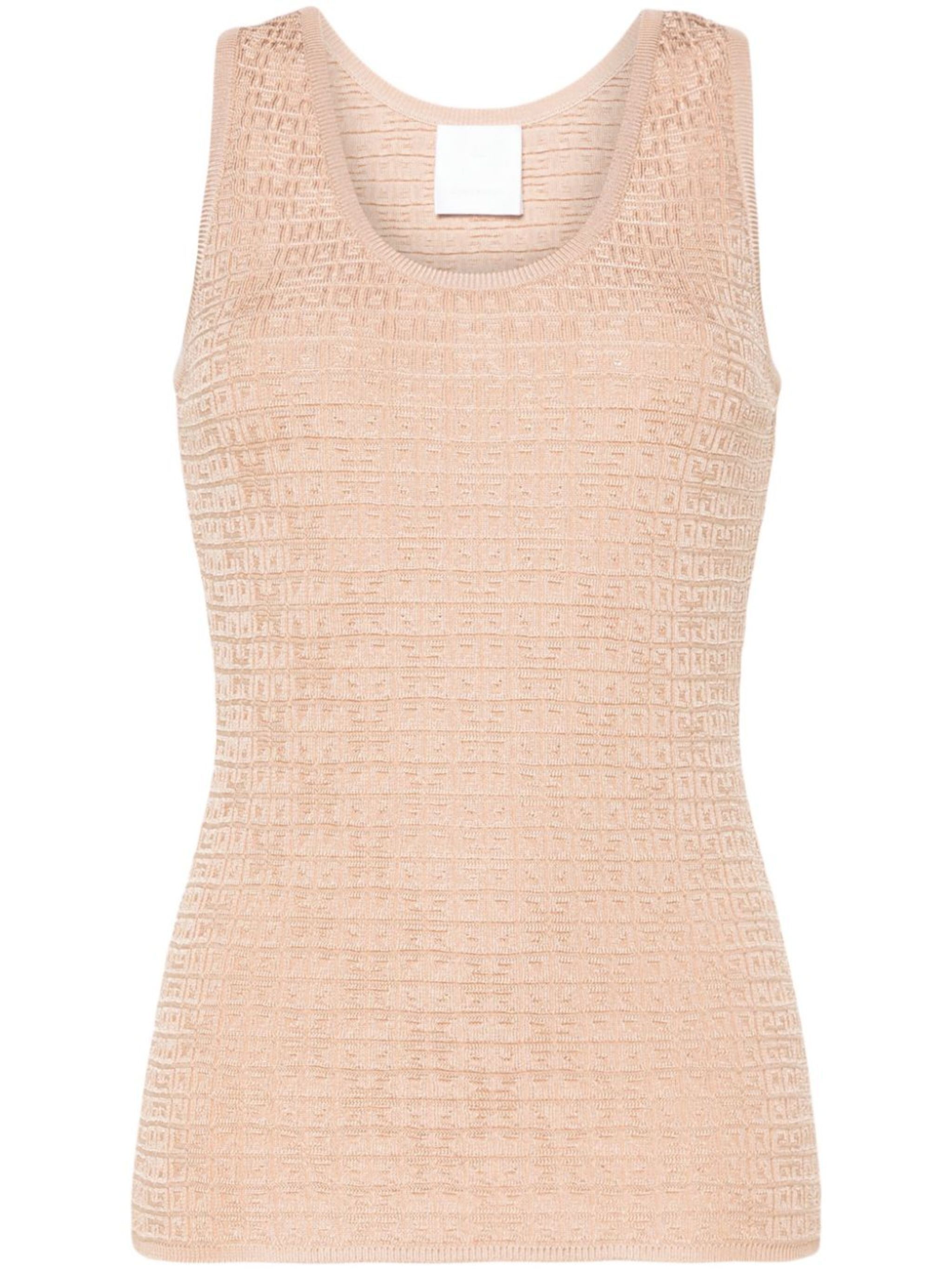 Givenchy o1srvl11e0924 4G-Jacquard Sleeveless Top in Beige Size S / US 4 / IT 40 - 1 Thumbnail