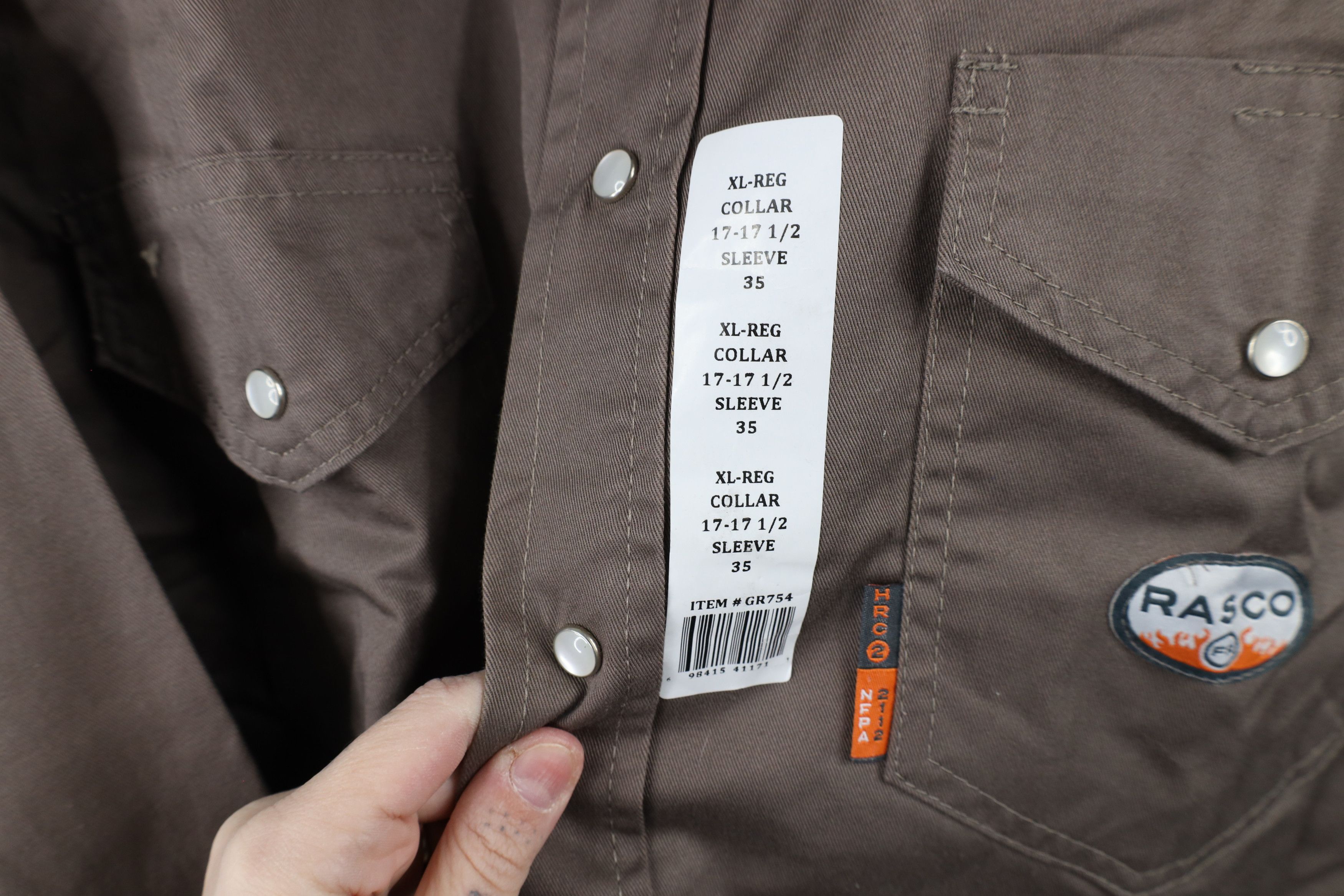 Vintage New Rasco FR Resistant 7.5 oz Western Snap Button Shirt Gray Size US XL / EU 56 / 4 - 6 Thumbnail