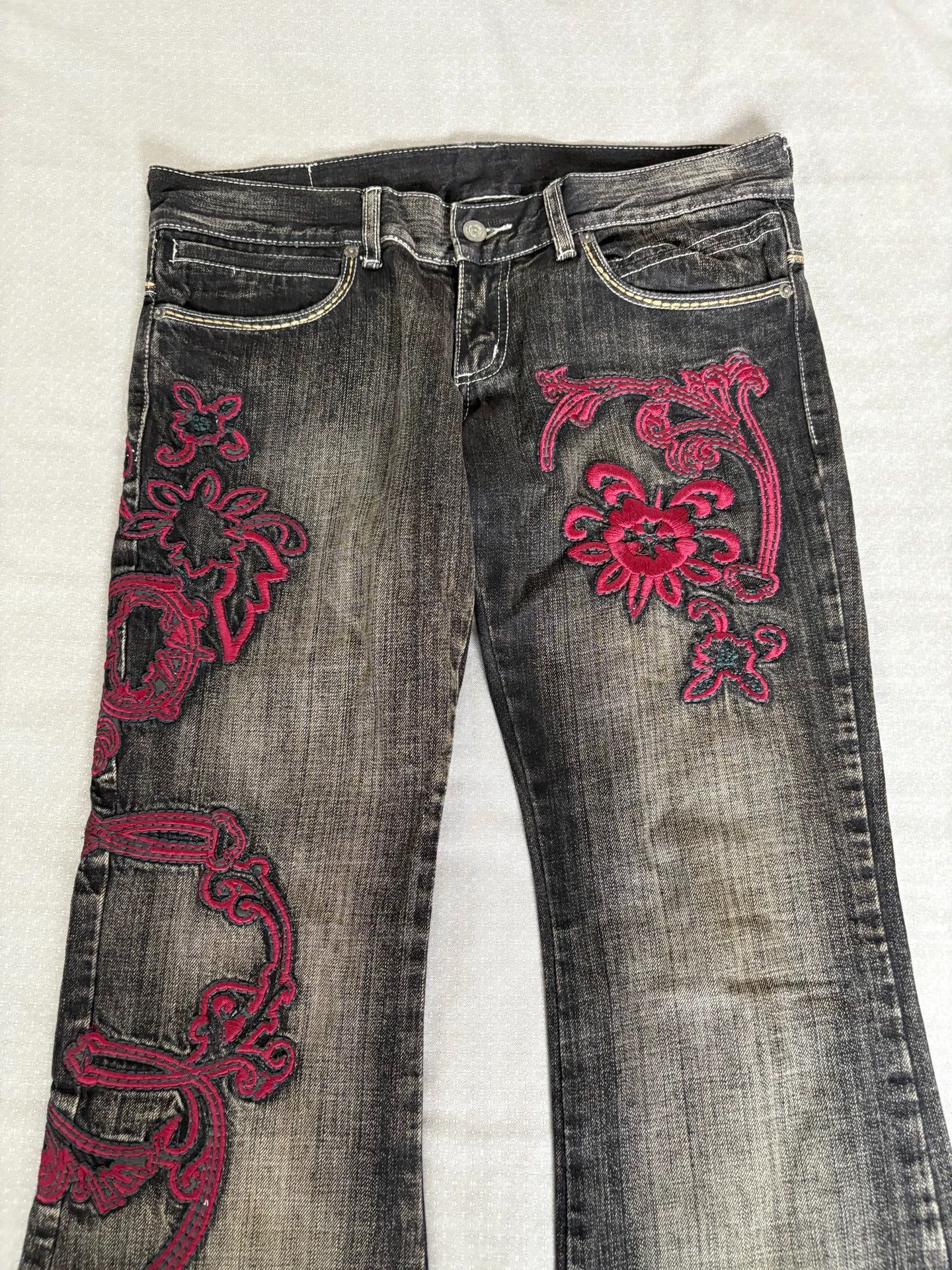 Tornado Mart Tornado Mart Vintage Rare Embroidered Flared Jeans Size 28" / US 6 / IT 42 - 3 Thumbnail
