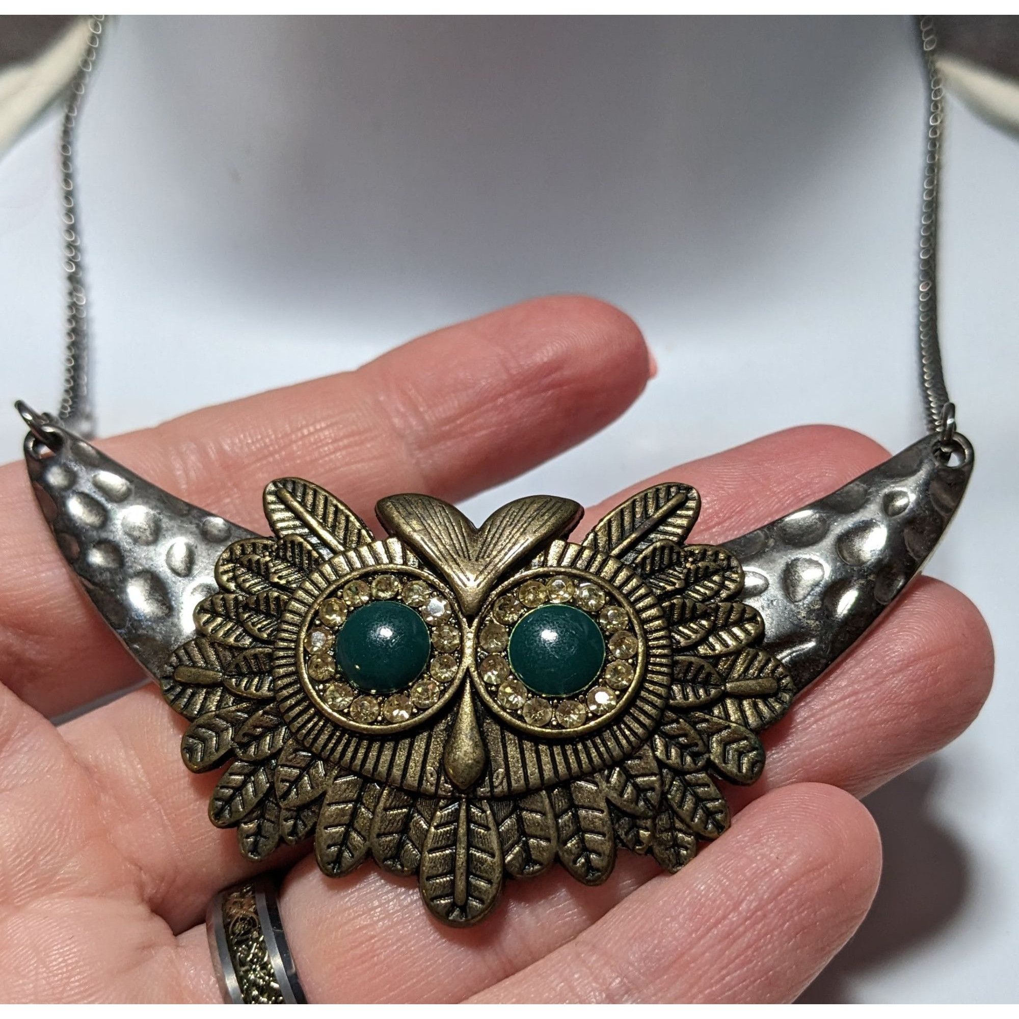 Other Steampunk Rhinestone Owl Necklace Size ONE SIZE - 10 Thumbnail