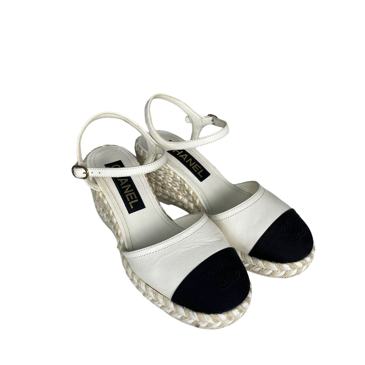 Chanel Chanel Two-Tone Espadrille Wedges Size 36 Size US 5 / IT 35 - 1 Thumbnail