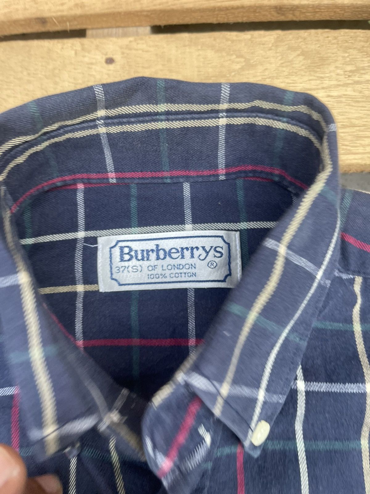 Burberry Vintage Burberrys Navy Plaid Button-Down Shirt Size US S / EU 44-46 / 1 - 3 Thumbnail