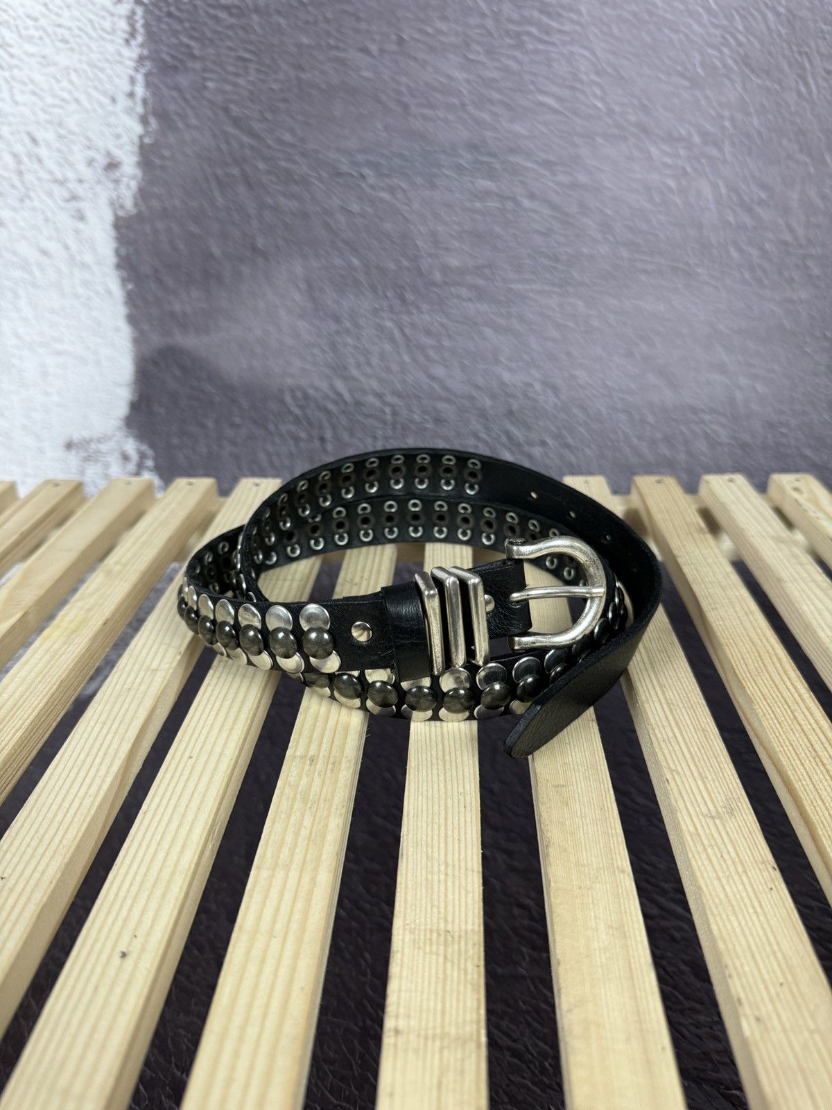 Genuine Leather Marc Cain black Gunmetal leather belt 85 N 3 made in Germany Size ONE SIZE - 5 Thumbnail