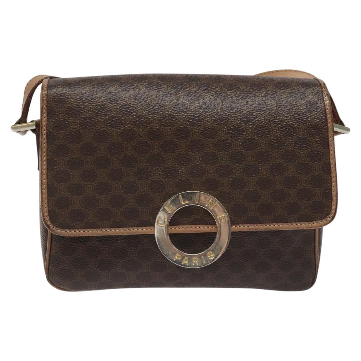 Celine CELINE Macadam Canvas Circle Shoulder Bag Pvc Leather Brown Size ONE SIZE - 2 Thumbnail