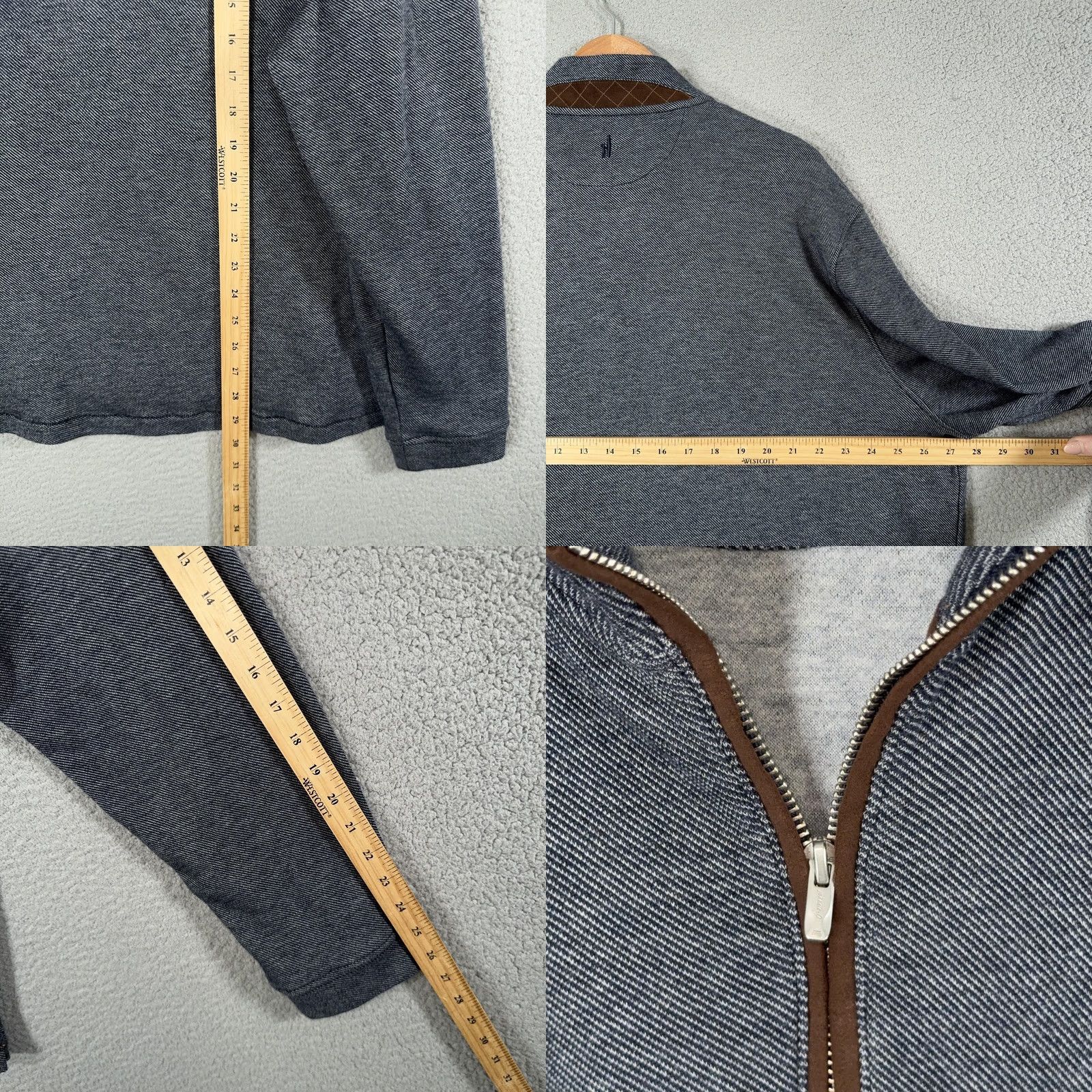 johnnie-O Johnnie-O Merino Wool Cashmere Sweater Mens 2XL Navy Mock Neck 1/4 Zip Pullover Size US XXL / EU 58 / 5 - 8 Thumbnail