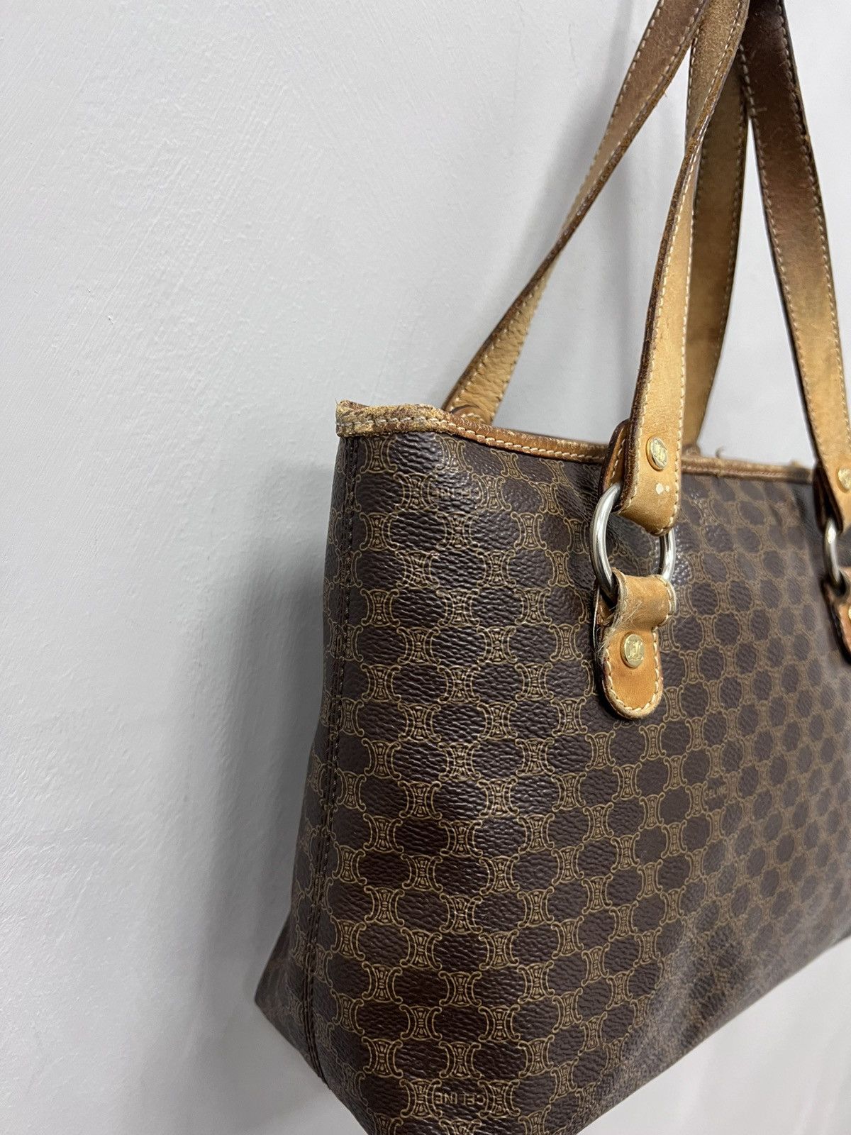 Celine × Vintage Authentic MONOGRAM LEATHER Vintage CELINE Bag MINI Size ONE SIZE - 6 Thumbnail